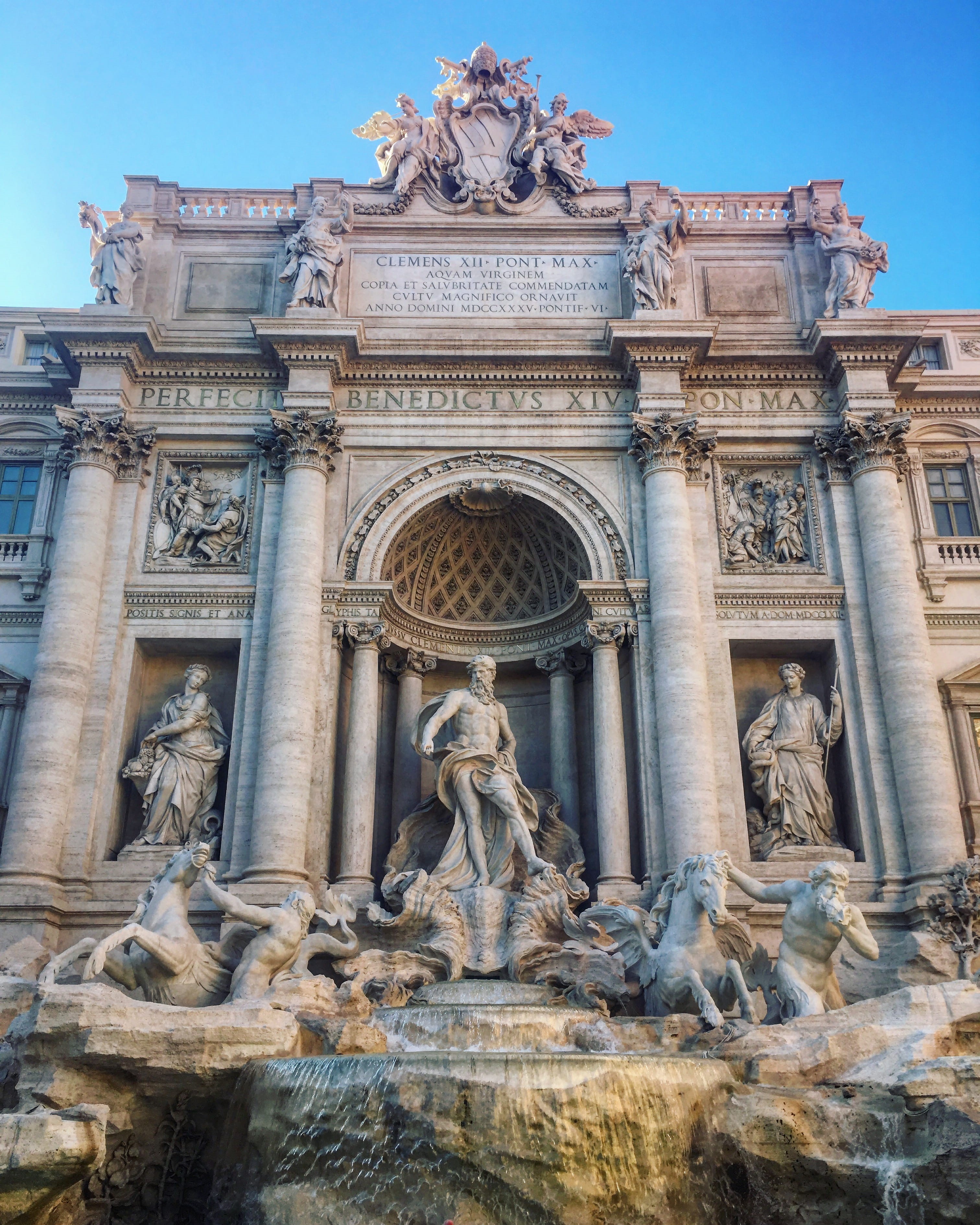 female likeness, 2K, rome, nature, architecture, statue, no people, art and craft, fount, fontana di fiori, architectural column, roma, history, travel destinations, Phone HD Wallpaper