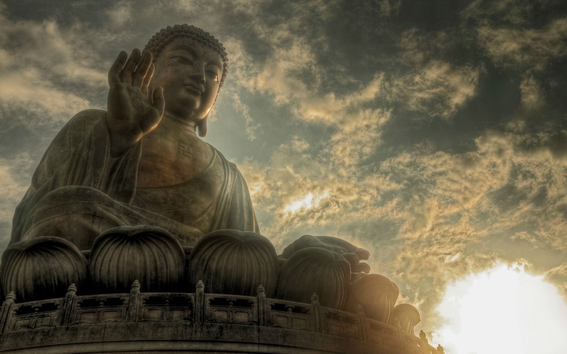 hdr, statue, 1080P, buddha, hd, digital/artwork, HD Wallpaper