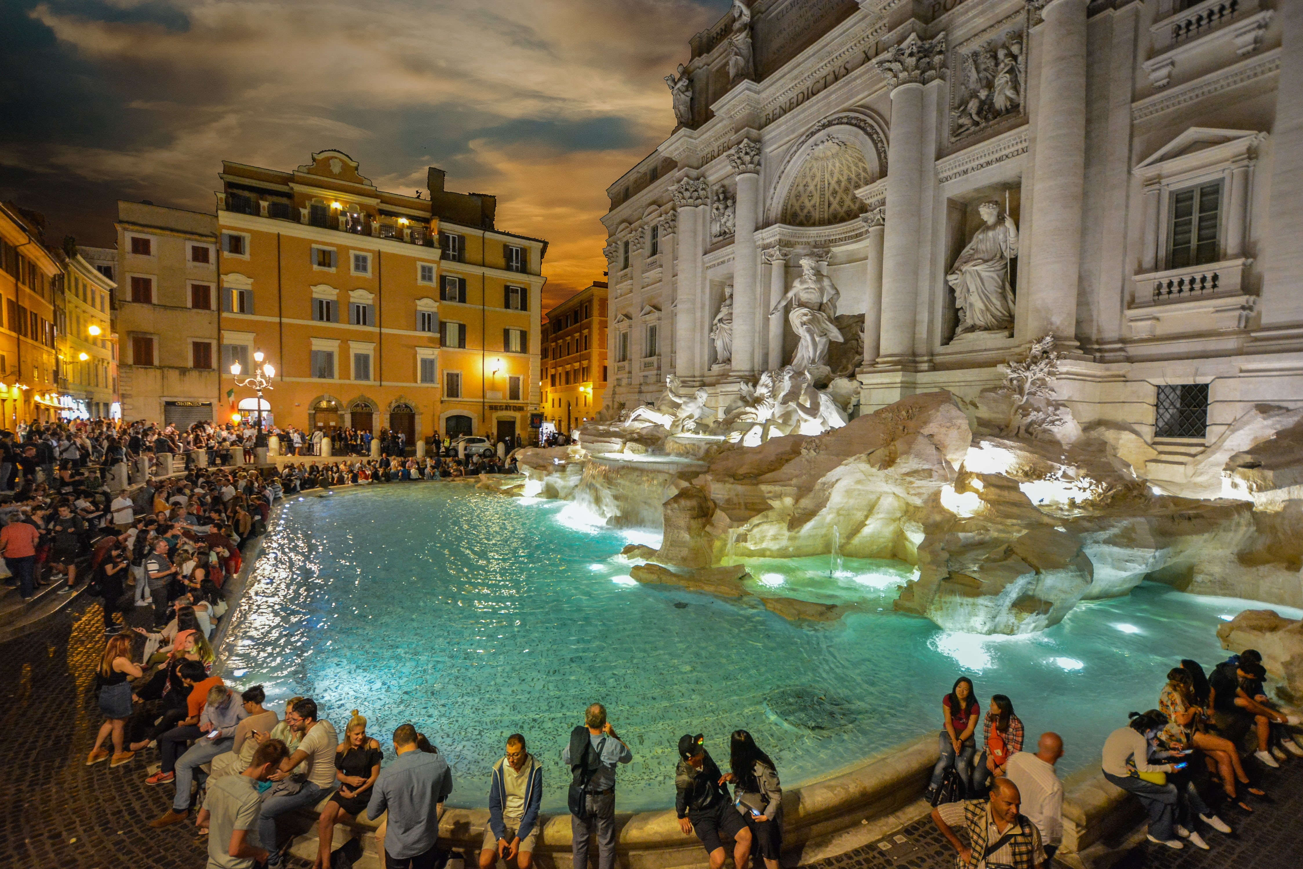 landmark, sunset, crowd, group of people, real people, cold temperature, tourism, renaissance, near, ice, sitting, cityscape, trevi, women, city, attraction, HD Wallpaper