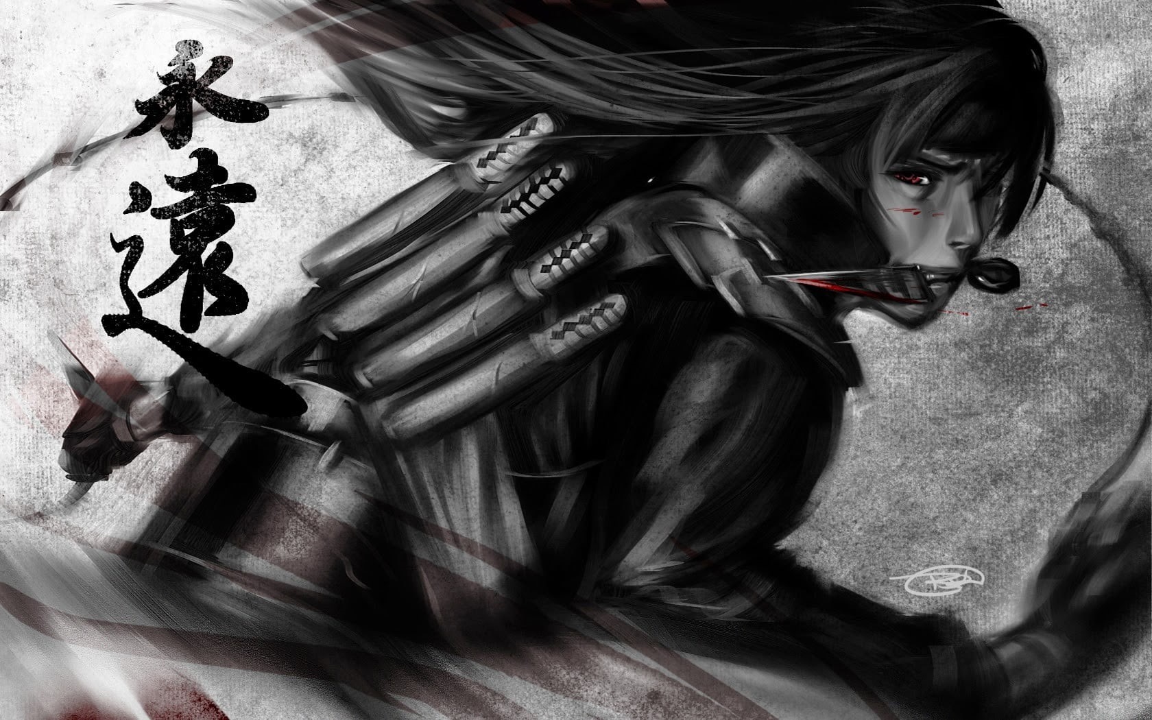 Naruto Shippuuden, illustration, adult, selective coloring, kanji, artwork, sculpture, creativity, red eyes, real people, lifestyles, architecture, young women, HD Wallpaper