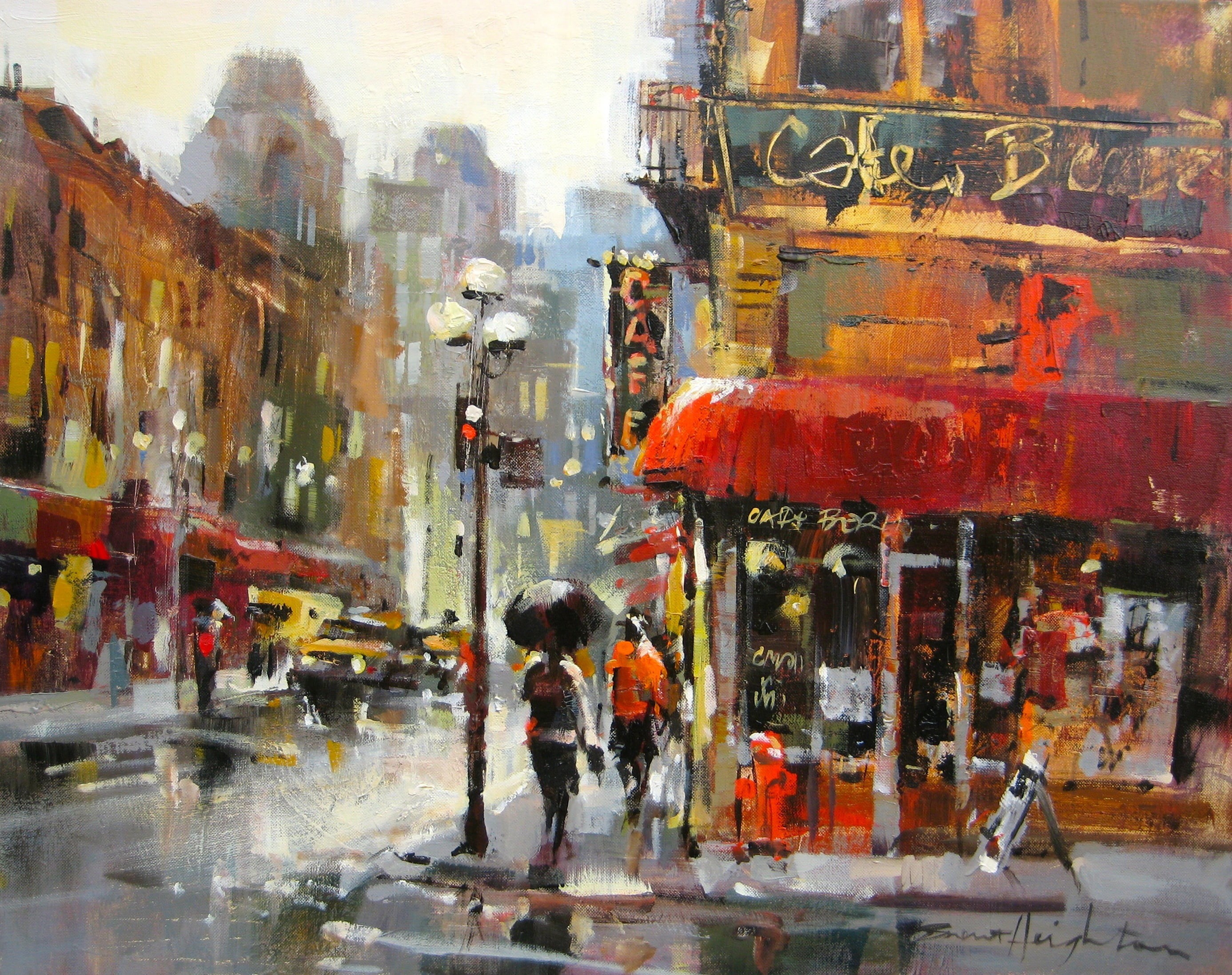 industry, Brent Heighton, full length, business, one person, near, city, oil Painting, painting, incidental people, city Life, street, acrylic Painting, HD Wallpaper