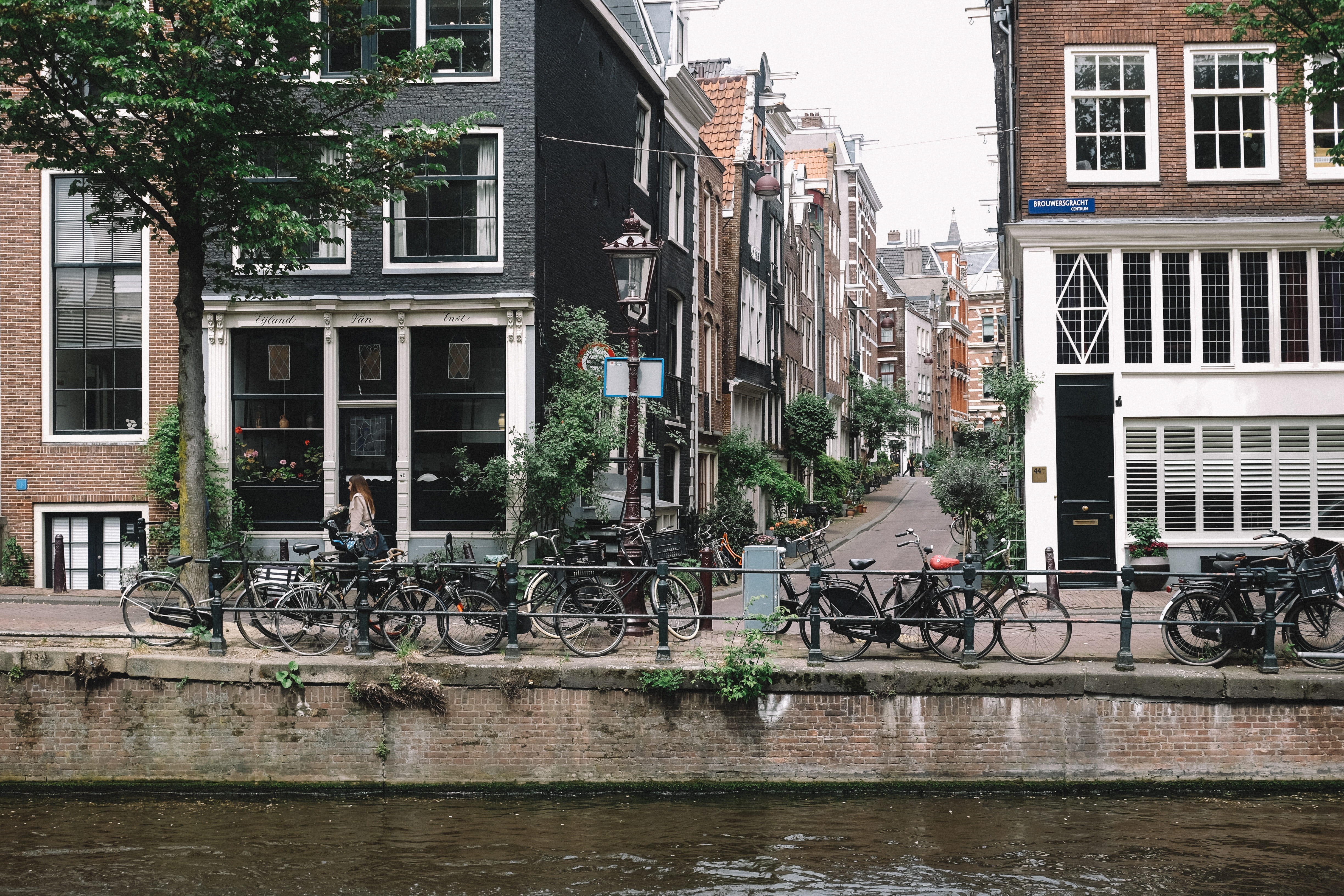 mode of transportation, reflection, day, window, brouwersgracht, high rise, apartment building, city, canal, built structure, waterfront, row house, netherlands, HD Wallpaper