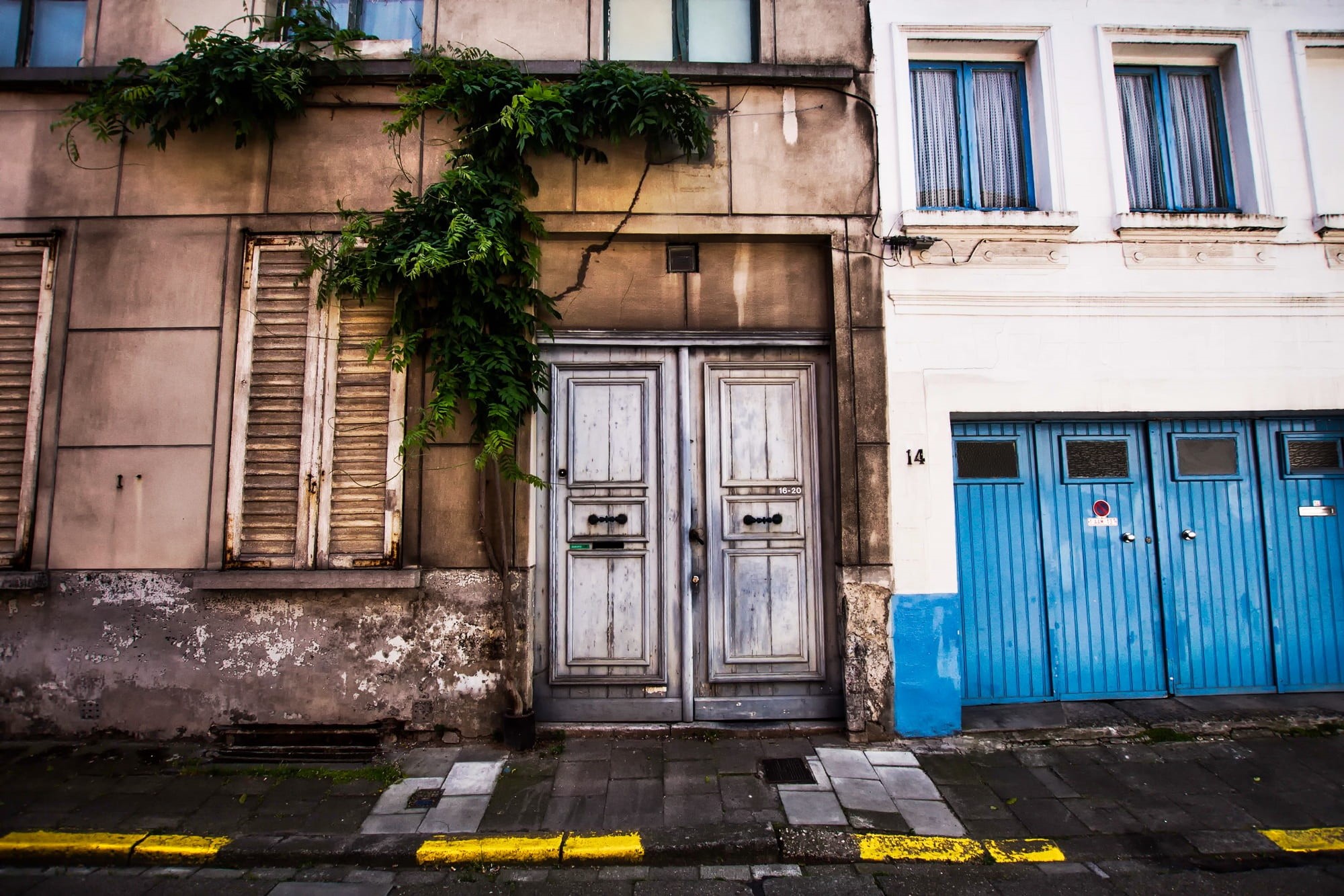 family, urban, built structure, doors, entrance, plant, doorway, home, vintage, Belgium, facade, door, no people, security, apartment, building exterior, HD Wallpaper