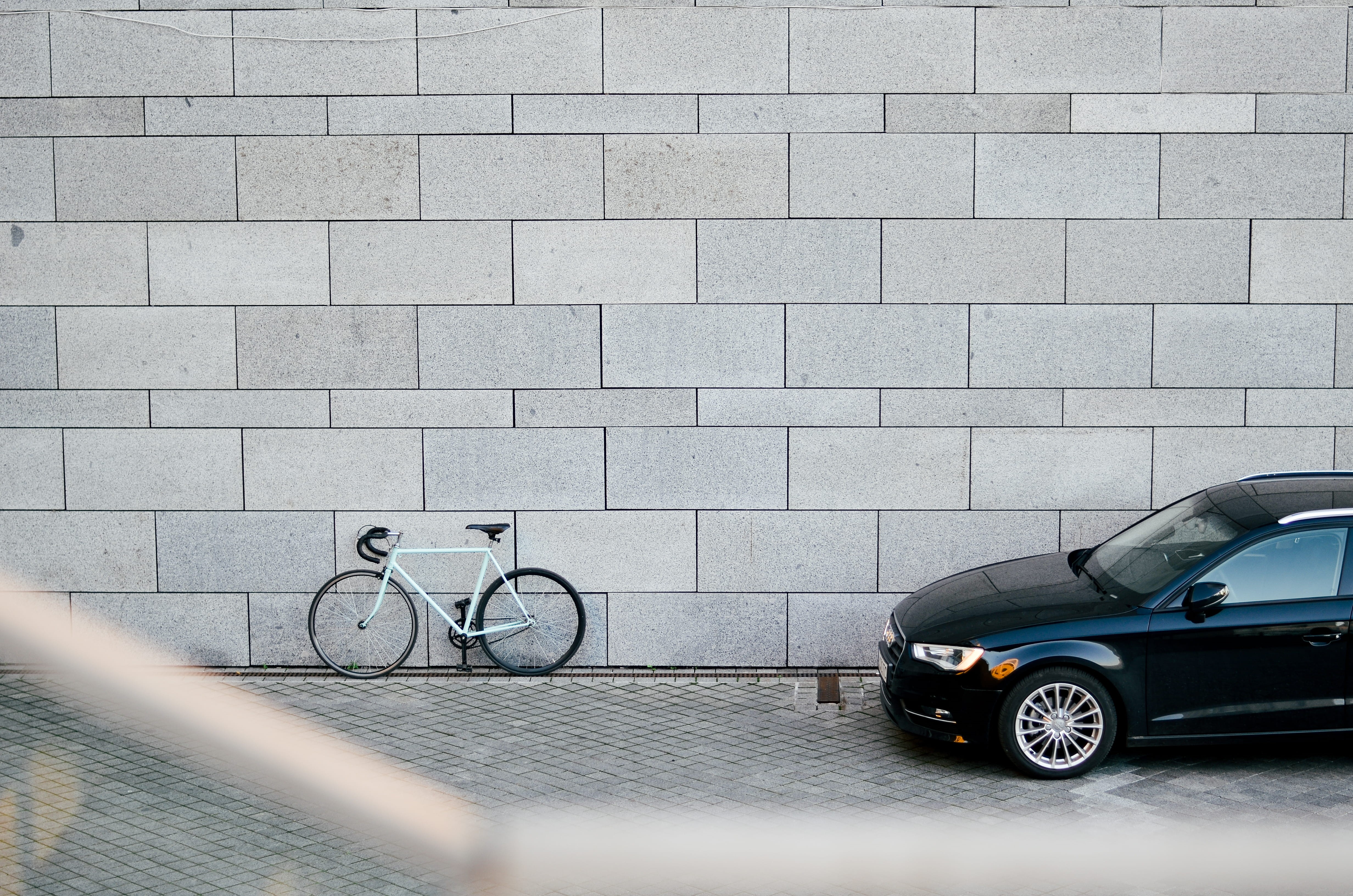 leaning, motor vehicle, city, brick, transportation, car and bike, architecture, sport, kiev, parking, outdoors, no people, garage, wall - building feature, HD Wallpaper