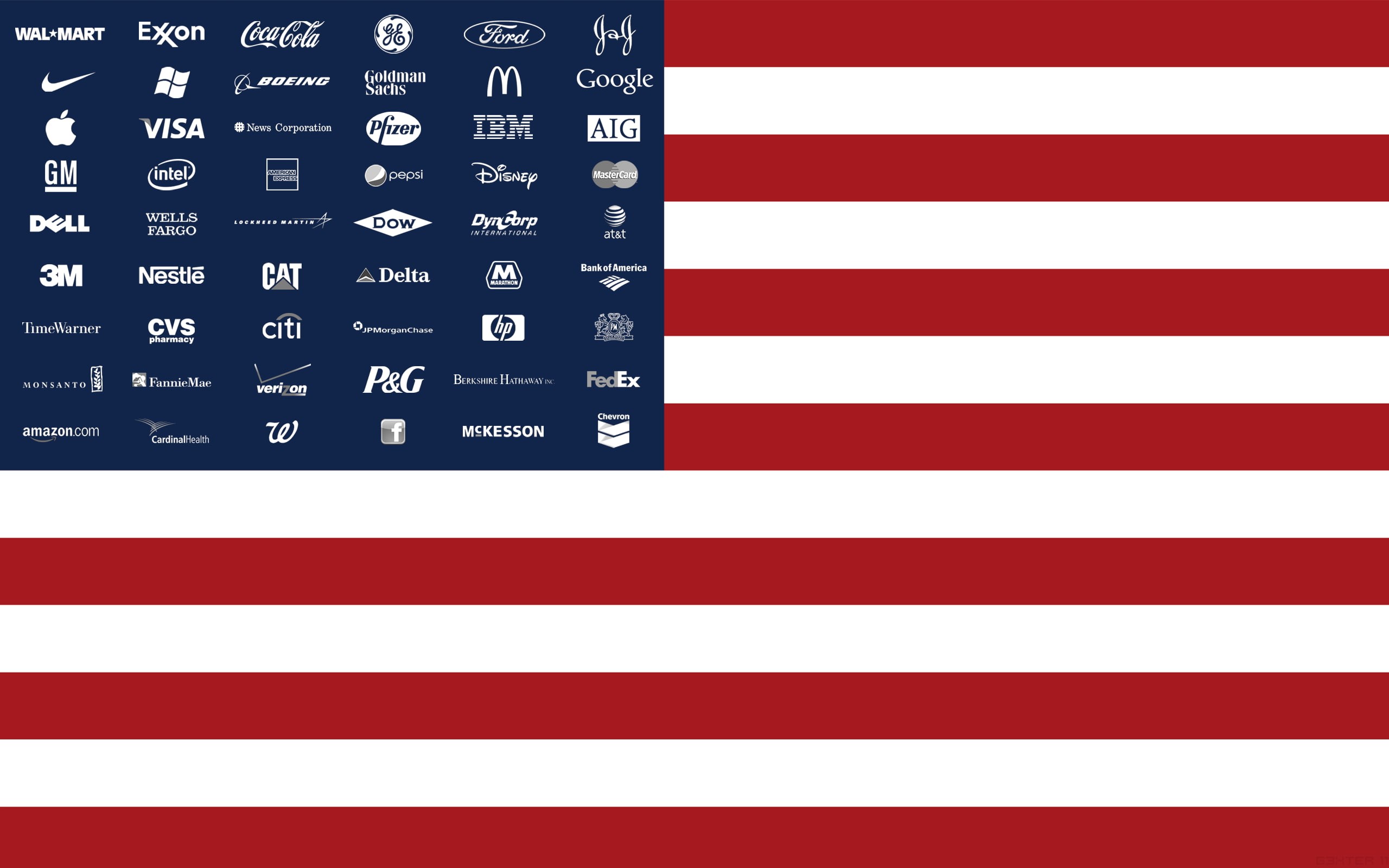 American Express  Facebook  McDonalds  Coca-Cola  Ford  Dell  brands  Disney  Google  Fedex  Microsoft  IBM  Amazon  flag, 2K, HD Wallpaper