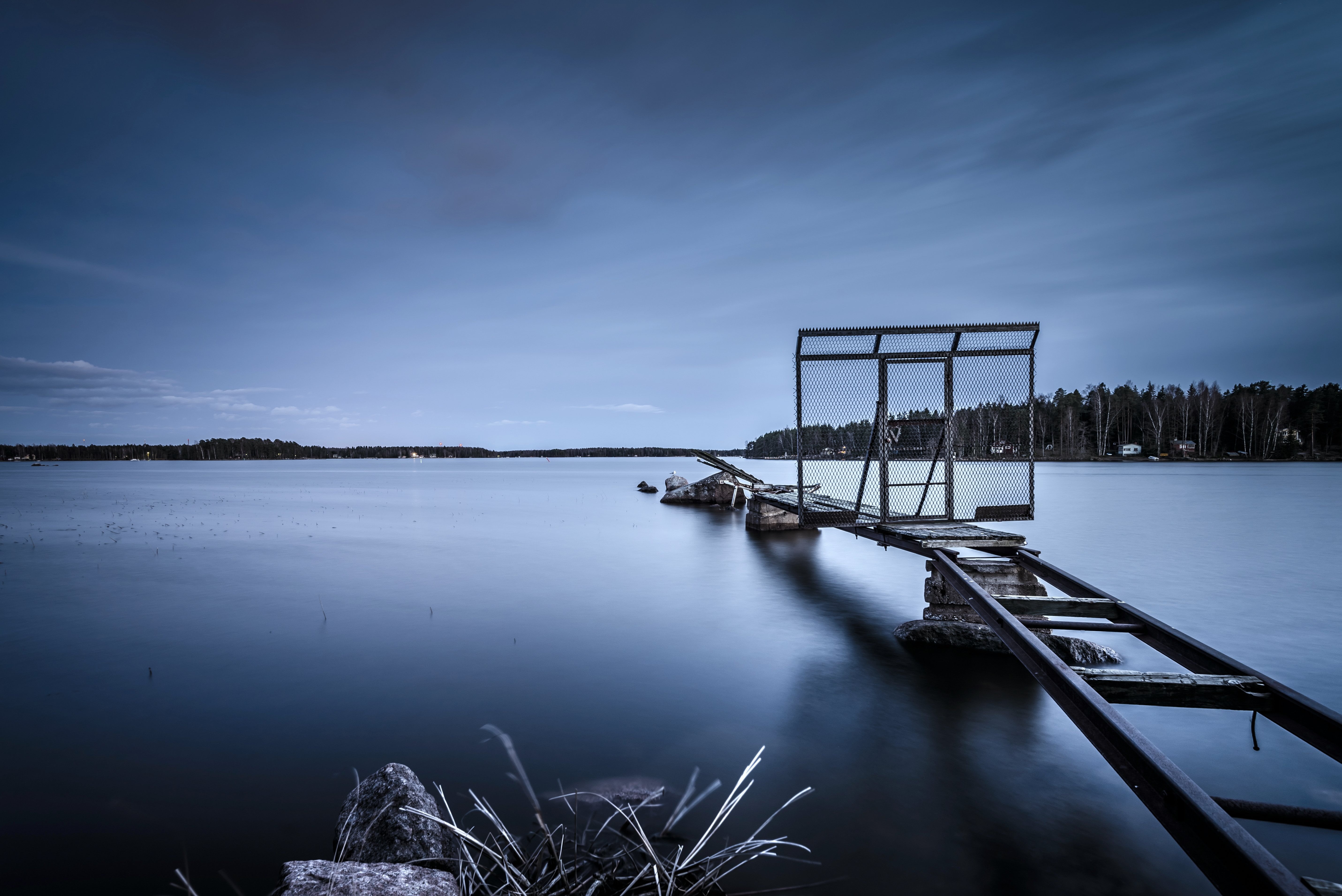 still, nikkor, lake, water, sea, wood - Material, finland, nature, pier, sky, gray, dock, Broken, landscape, door, nikon  d600, outdoors, metal, le, body of water, HD Wallpaper