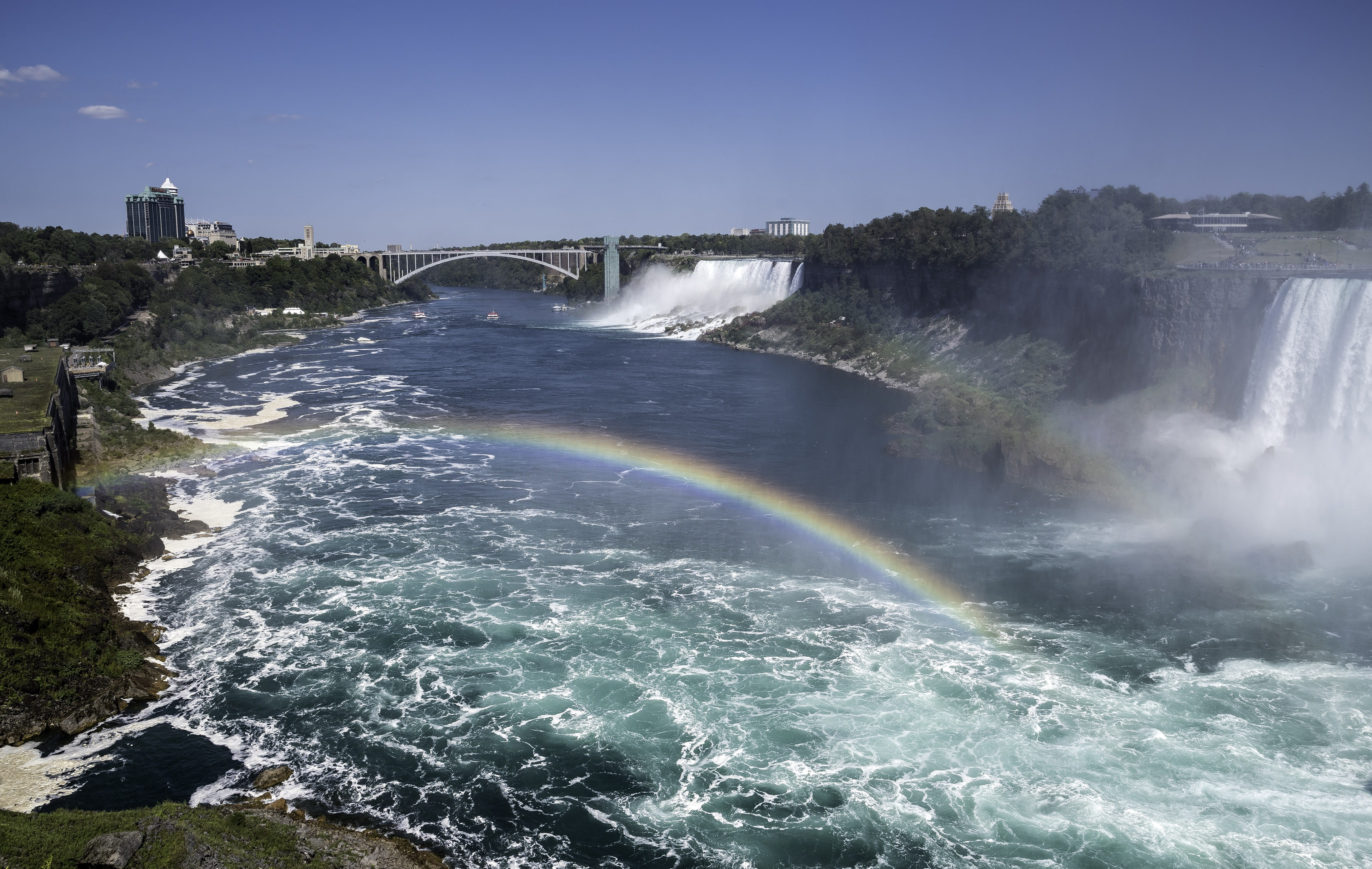 5K, scenics - nature, waterfalls, nature, flowing water, public domain, built structure, river, water, photo, flowing, beauty in nature, sky, sea, falls, HD Wallpaper
