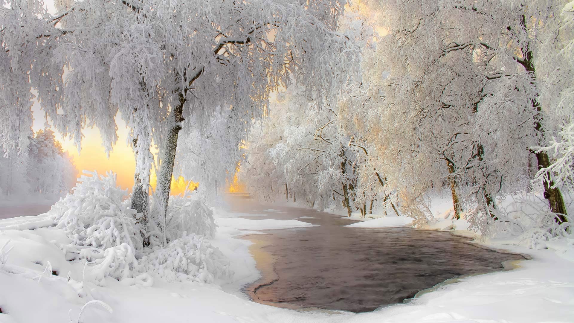 tranquil scene, snowing, flowing water, non-urban scene, landscape, ice, power in nature, winter, tranquility, water, photography, white color, outdoors, HD Wallpaper