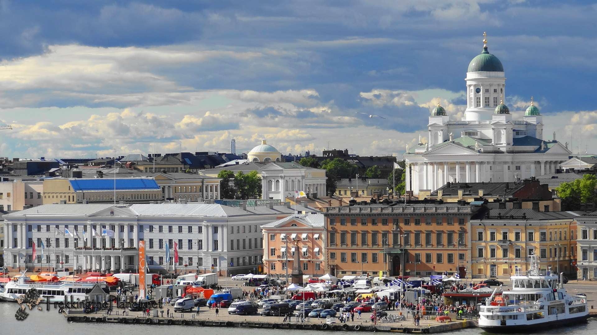 Finland, cathedral, church, 1080P, riverside, capital, Helsinki, Helsingin tuomiokirkko, HD Wallpaper