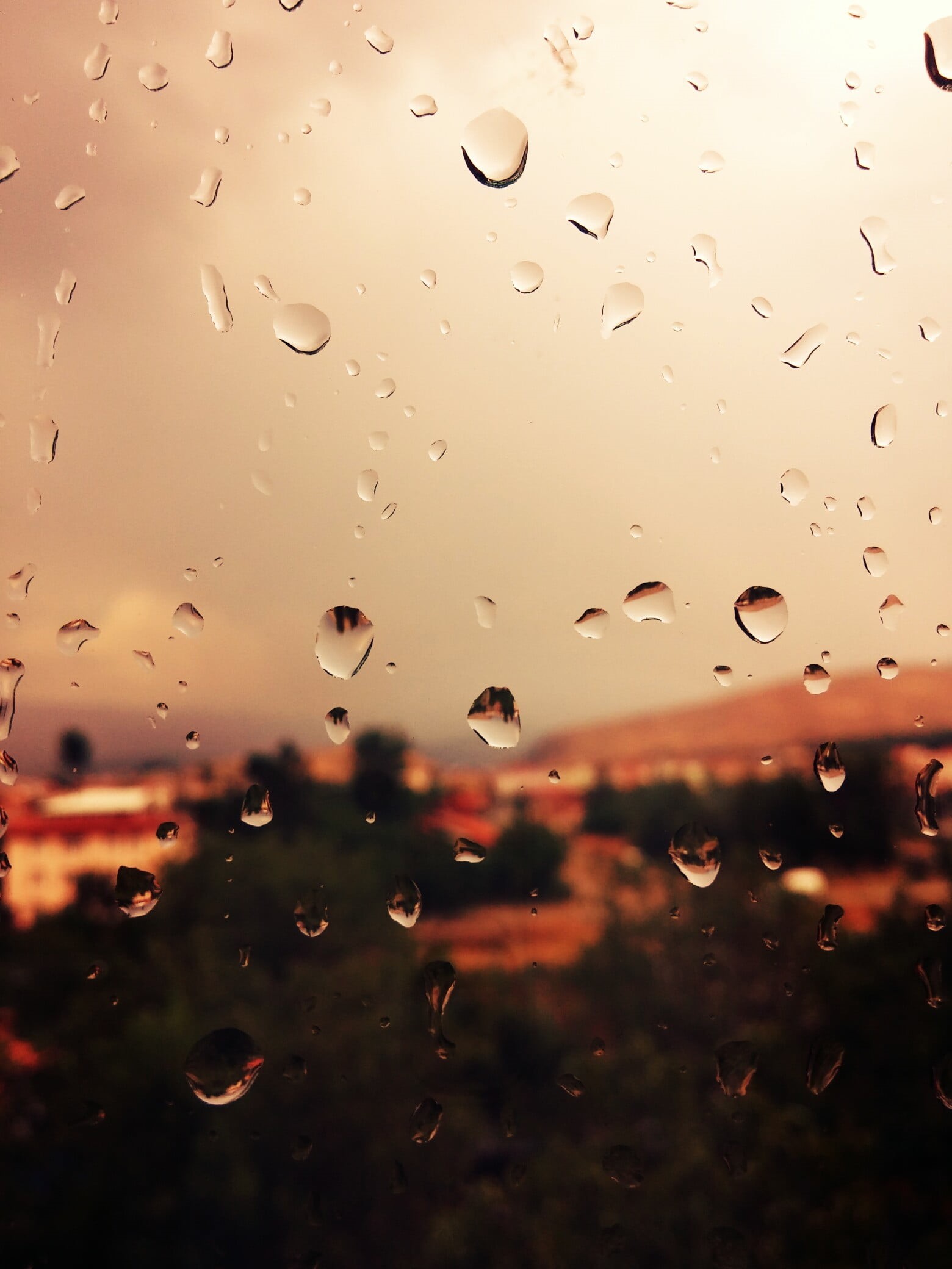 raindrop, close-up, freshness, focus on foreground, full frame, indoors, window, rainy season, drop, no people, 1080P, dew, purity, water on glass, rain, Phone HD Wallpaper