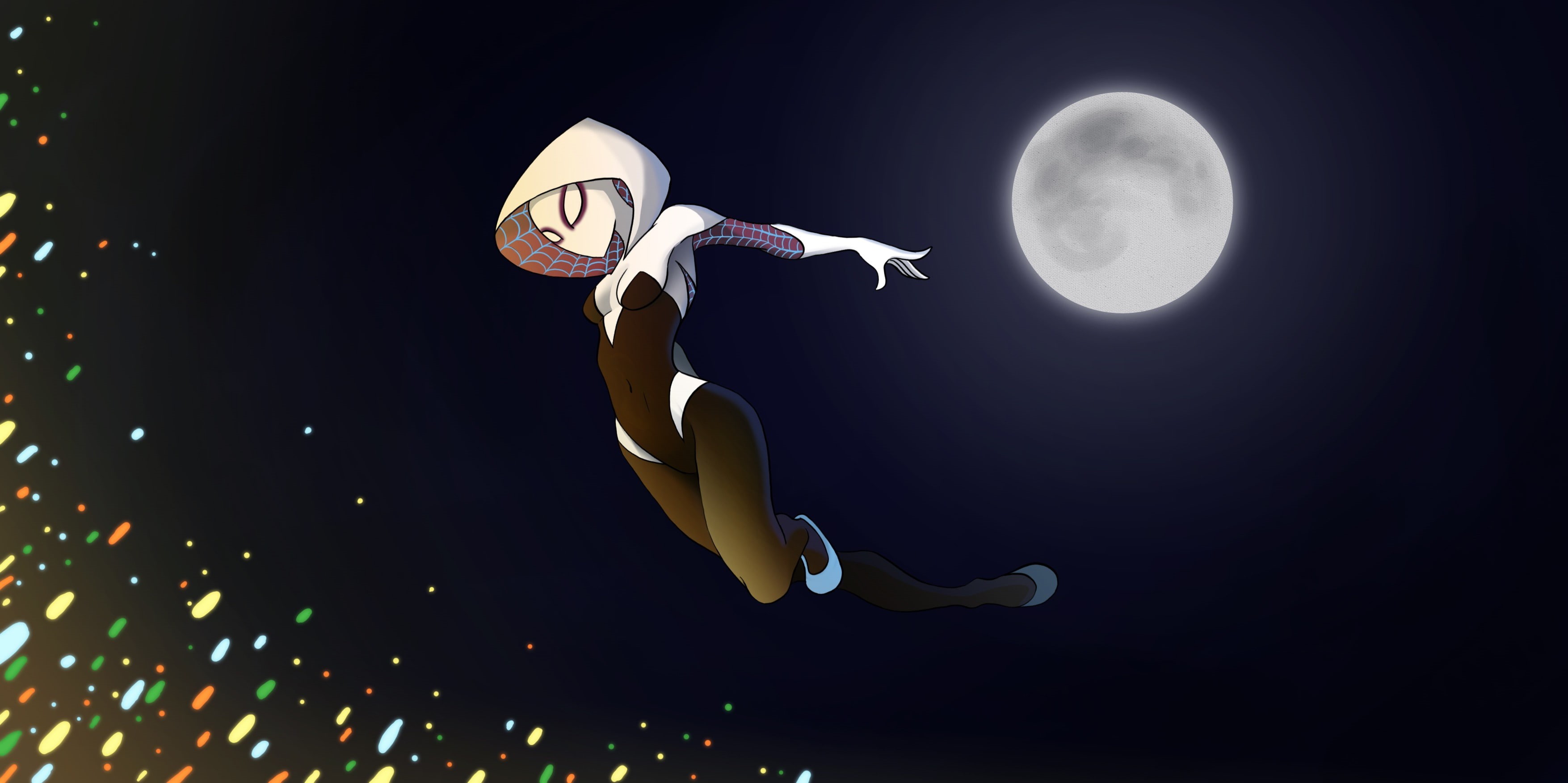 illustration, 2K, spiderwoman, art, gwen stacy, Spider-Woman, marvel comics, Edge of Spider-Verse, fan art, HD Wallpaper