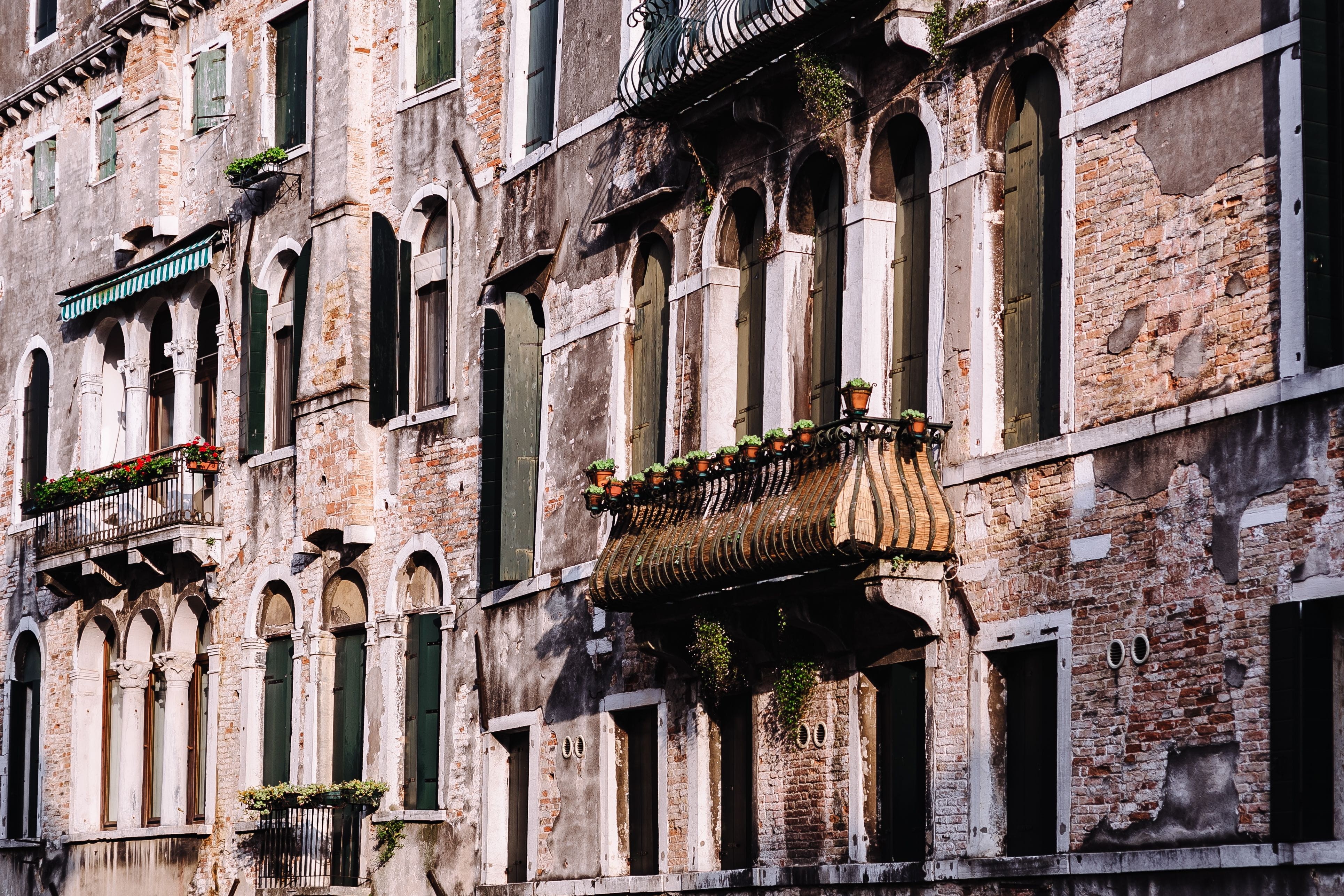the past, mediterranean, old town, building, wall, travel, history, wall - building feature, city, venezia, window, architecture, italian, nature, tourist, HD Wallpaper