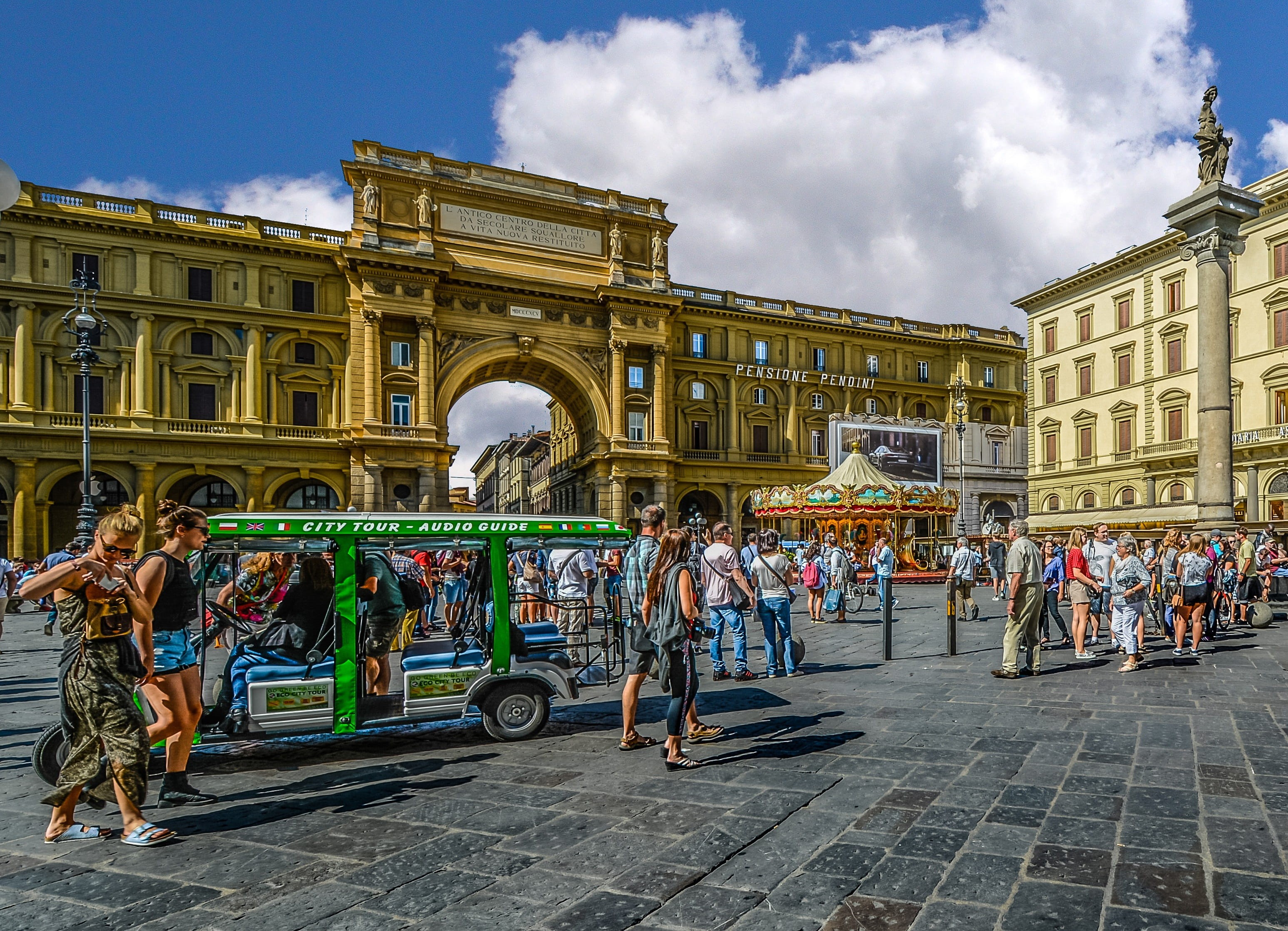 street, repubblica, european, female, men, large group of people, travel destinations, group of people, firenze, piazza, Florence, renaissance, Tourism, HD Wallpaper