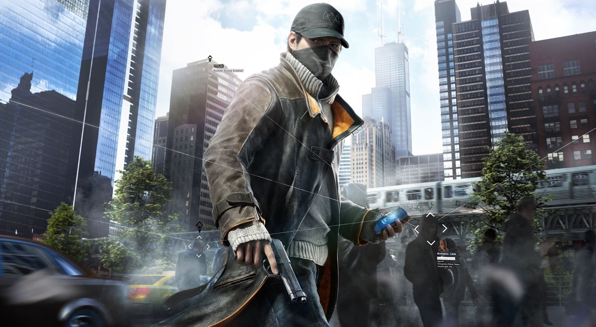 built structure, building, Hacker, architecture, one person, transportation, city life, aiden pearce, lifestyles, illustration, men, young men, young adult, HD Wallpaper