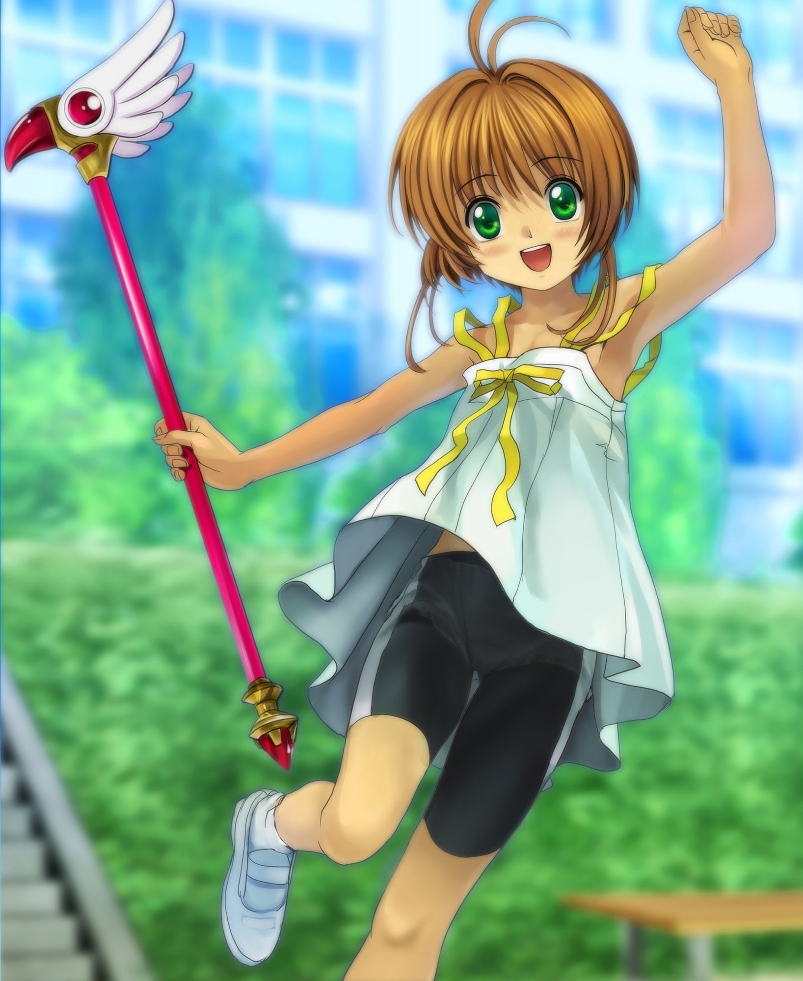 captor, hd, sakura, card, cardcaptor, art, anime, cardcaptor sakura, 1080P, kinomoto, Phone HD Wallpaper