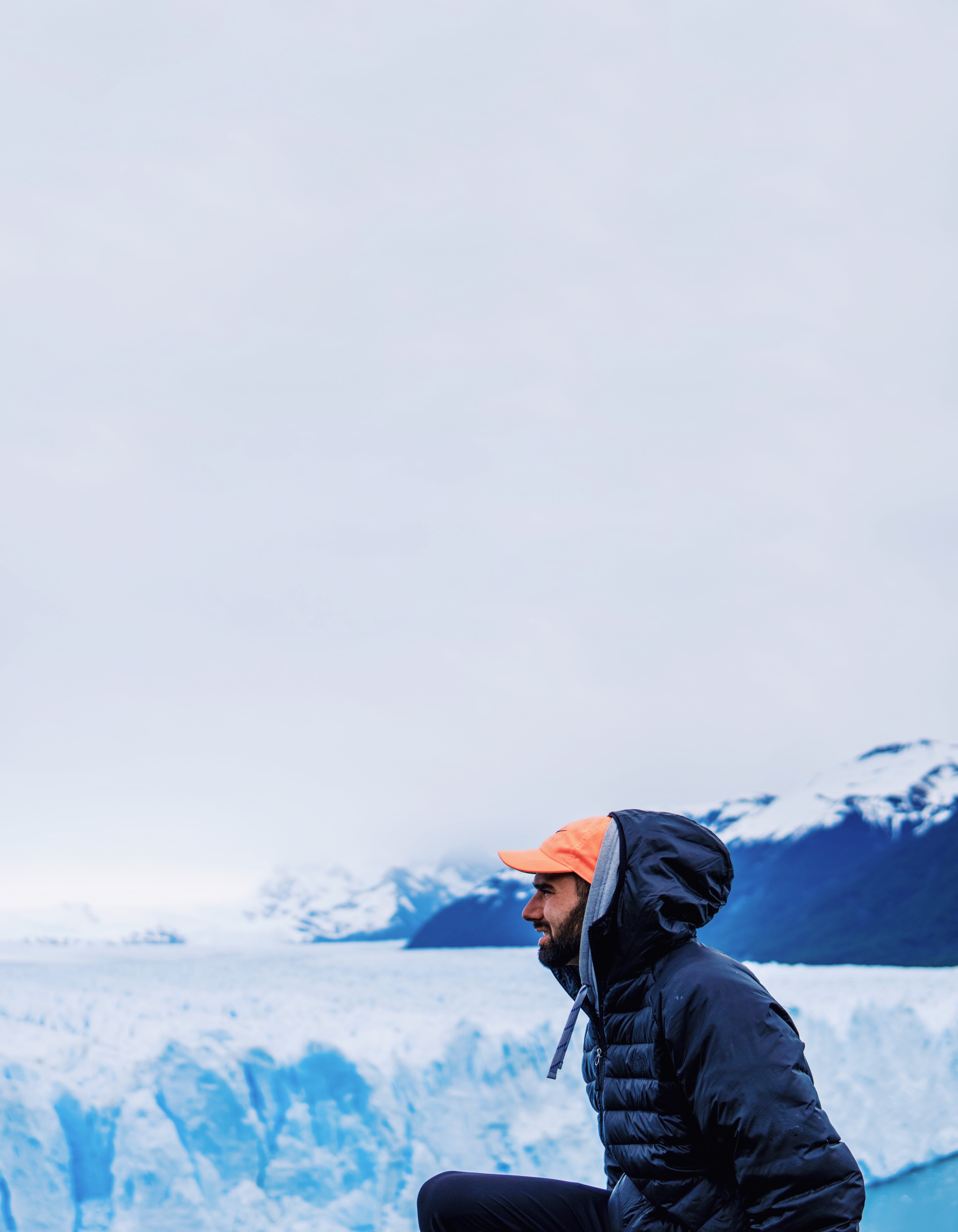 selective, black, covered, ice, scenics - nature, day, winter, lifestyles, hat, mountain range, snowcapped mountain, sweatshirt, snow, sky, hoodie, wearing, Phone HD Wallpaper