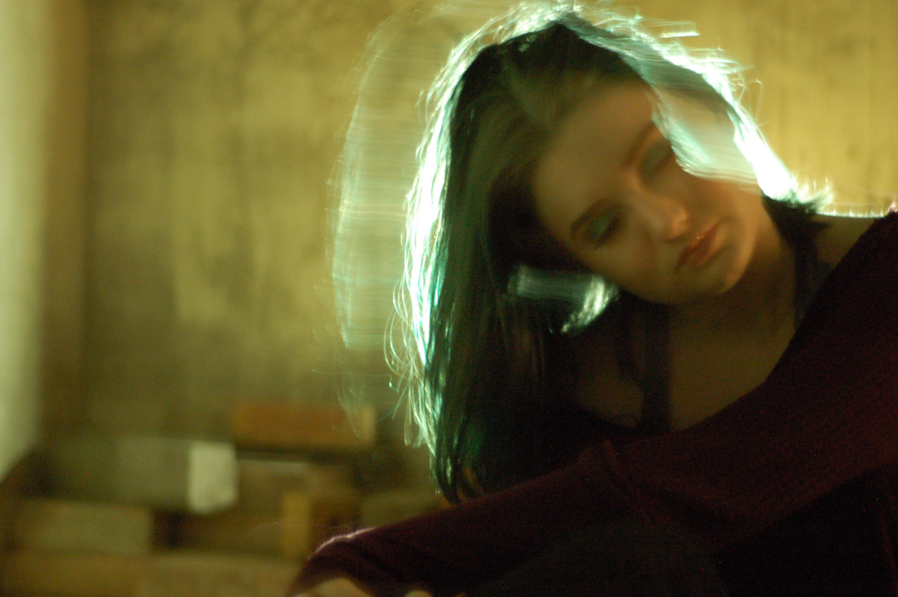 dye, aluminium, one person, human, depression - sadness, hair, person, mosquito net, night, young women, portrait, looking down, sadness, nightlife, young adult, HD Wallpaper