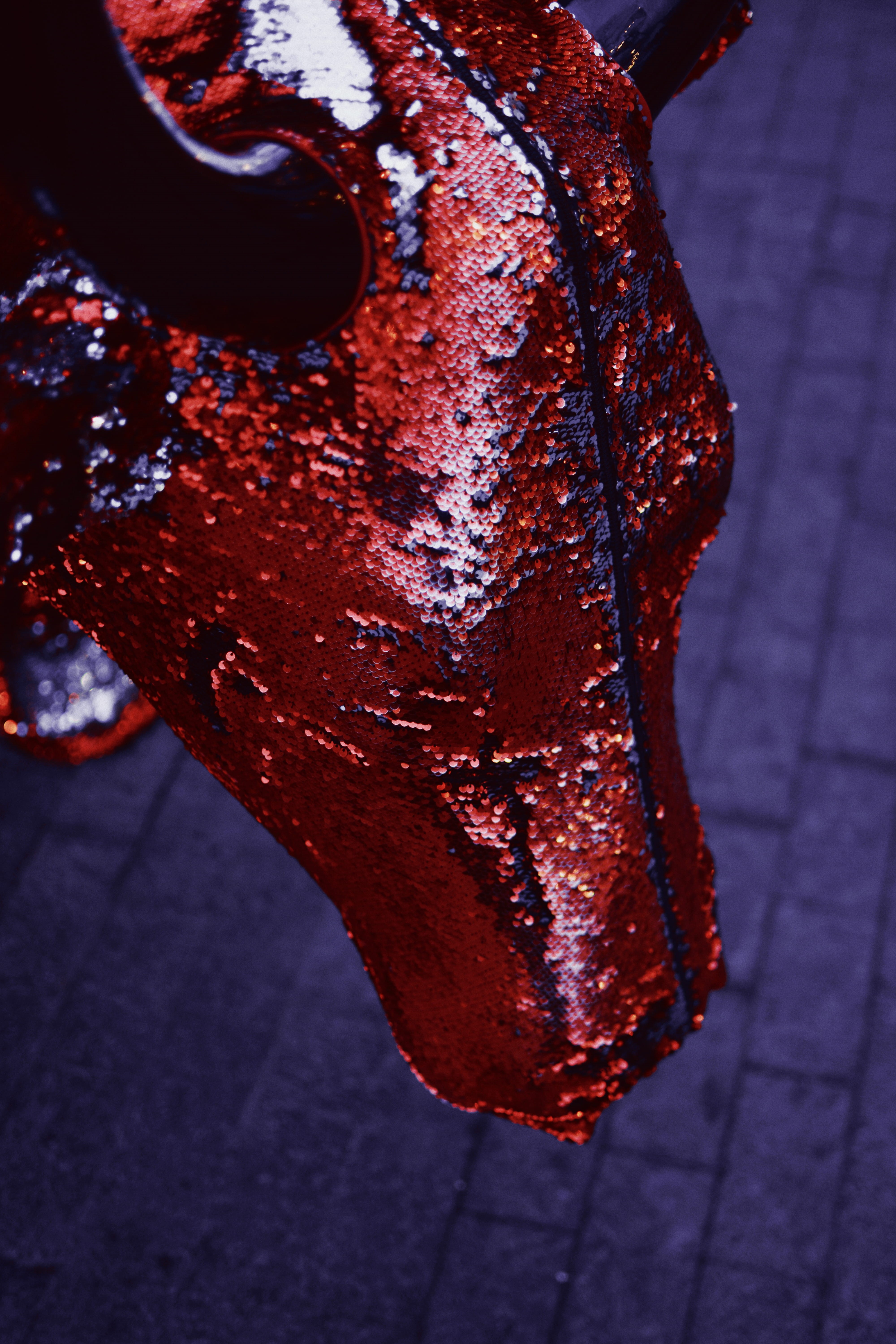 outdoors, red, no people, high angle view, textured, 5K, aluminium, sculpture, clothing, mountain, glitter, blossom, metal, apparel, leaf, weathered, plant, Phone HD Wallpaper