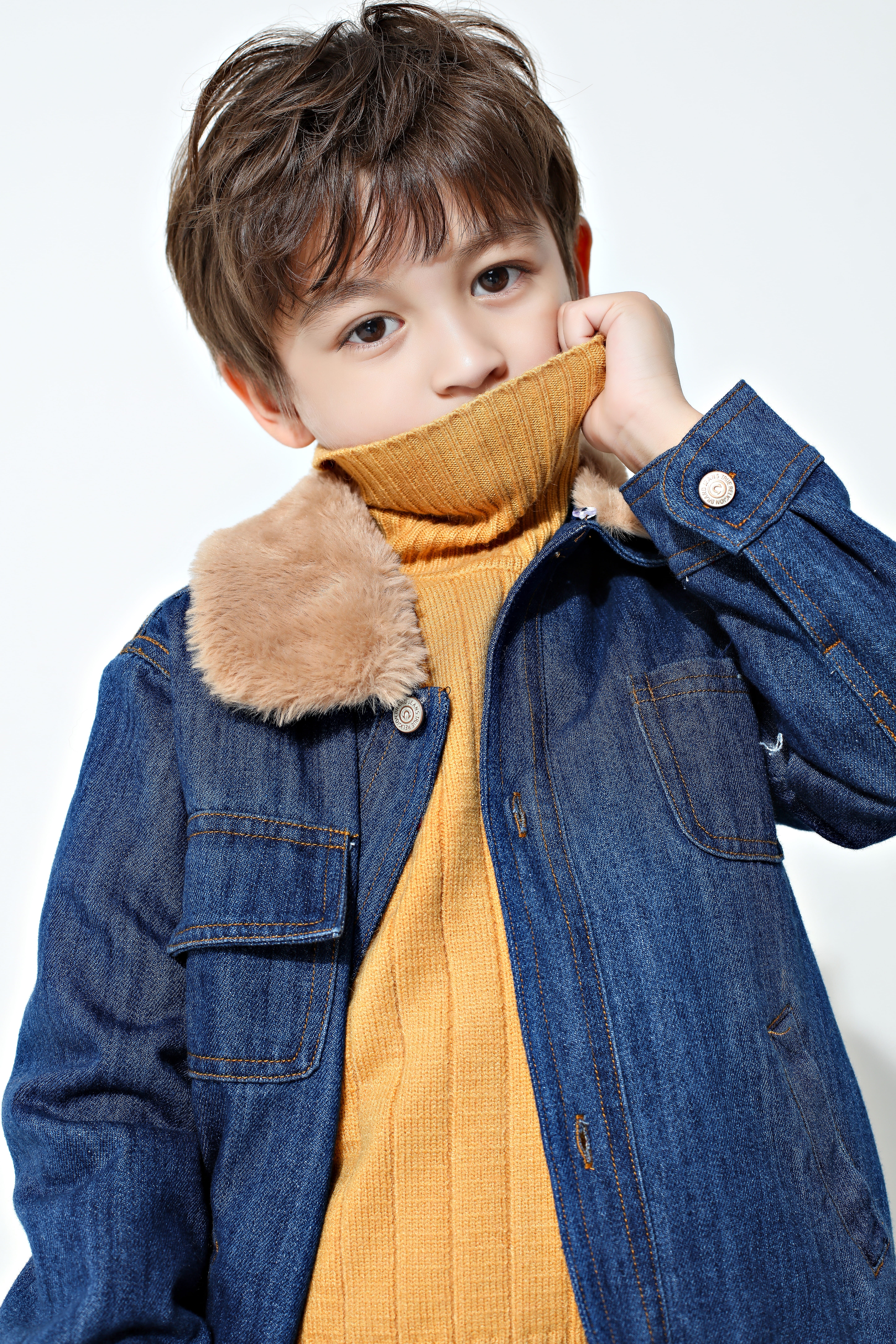 men, clothing, person, young, casual, 8K, jeans, front view, leisure activity, scarf, standing, jacket, one person, waist up, studio shot, indoors, casual clothing, Phone HD Wallpaper