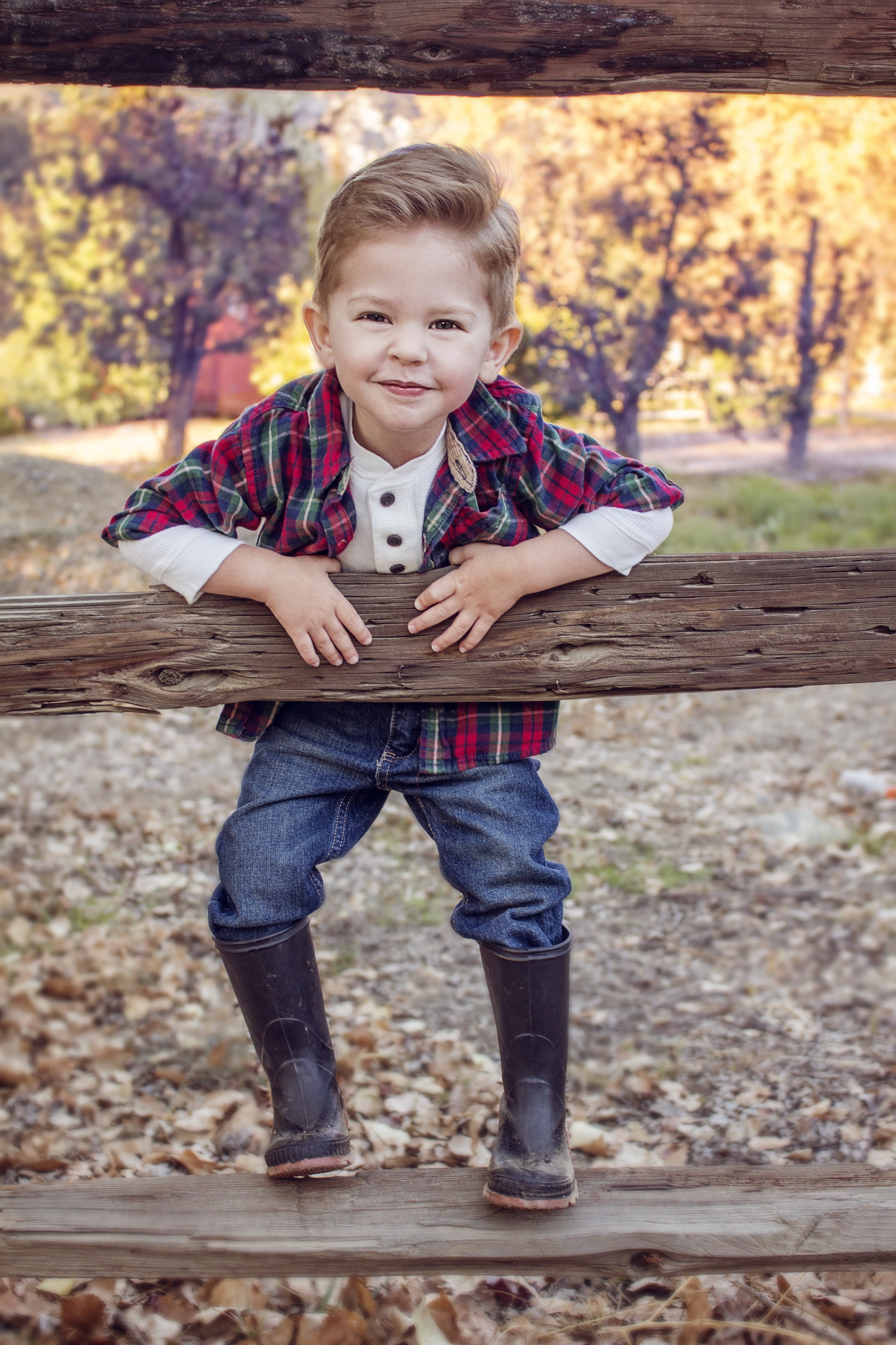 casual clothing, looking at camera, black, fall, outdoors, rain, fence, autumn, kid, men, adorable, leisure activity, toddler, focus on foreground, front view, Phone HD Wallpaper
