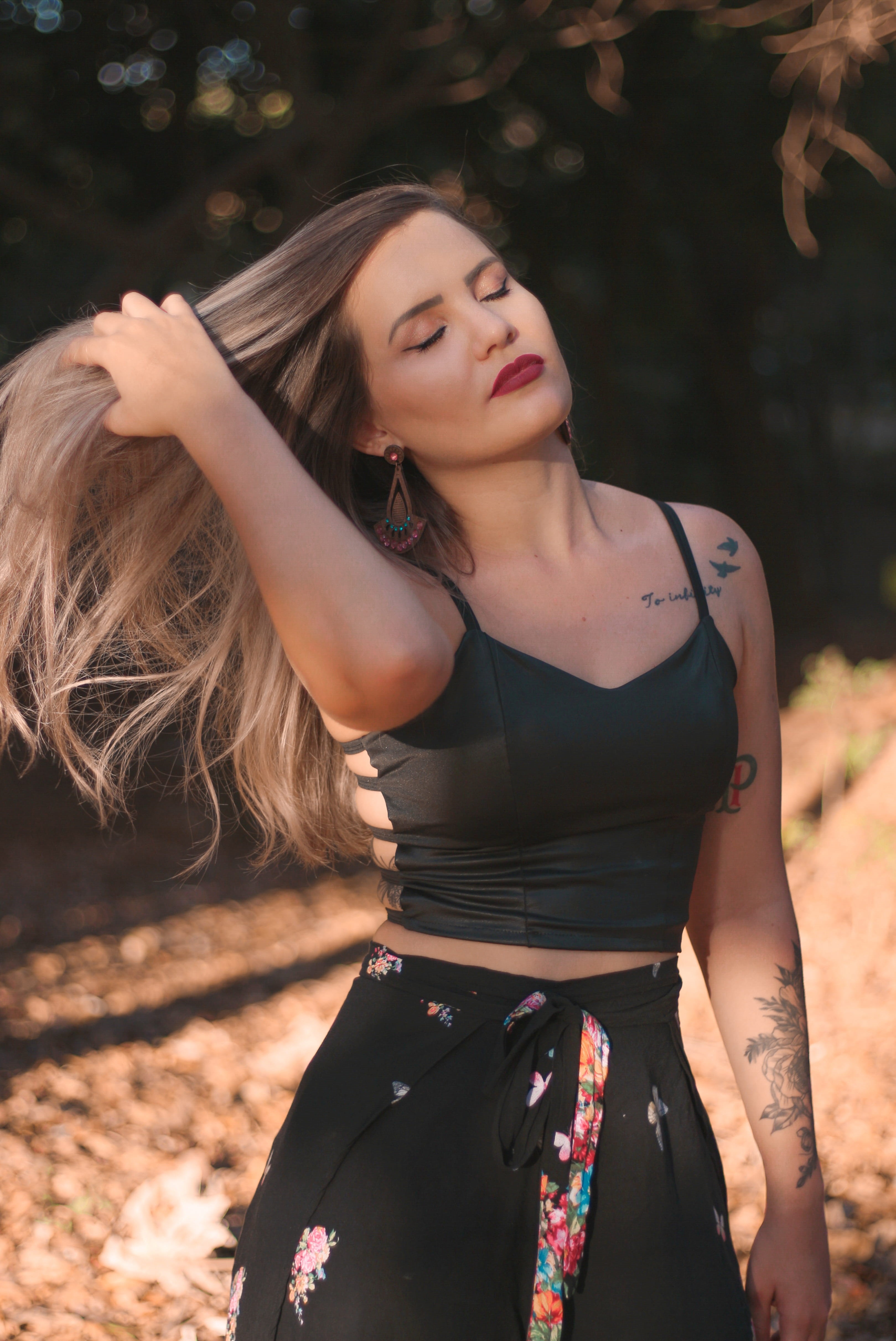model, attractive, 4K, lifestyles, leisure activity, focus, spaghetti, standing, wearing, strap, focus on foreground, woman, wear, gesture, pretty, person, Phone HD Wallpaper