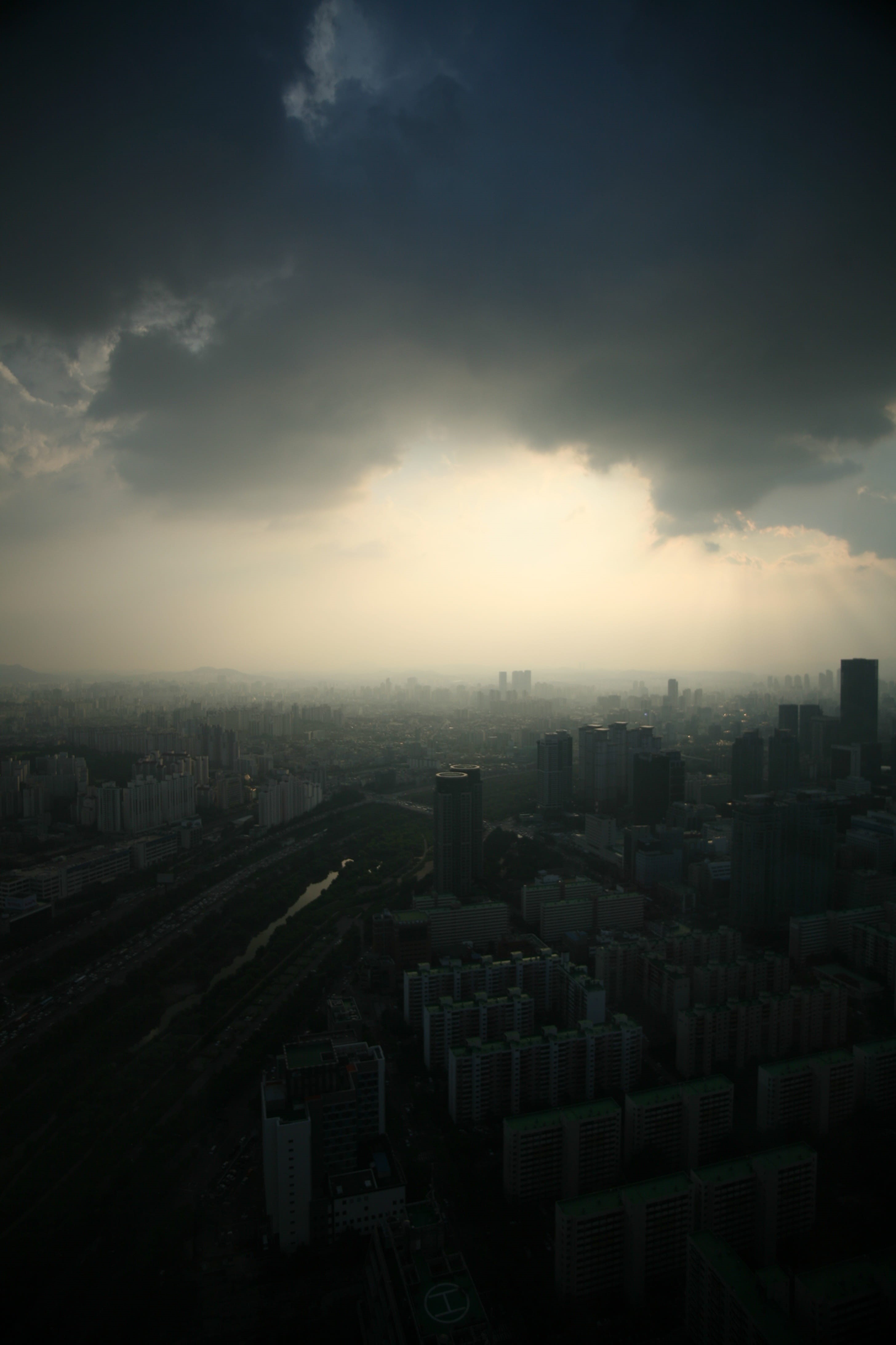 namsan tower, republic of korea, landscape, cloud - sky, residential district, built structure, korea, han river, city life, building exterior, city, sky, Phone HD Wallpaper
