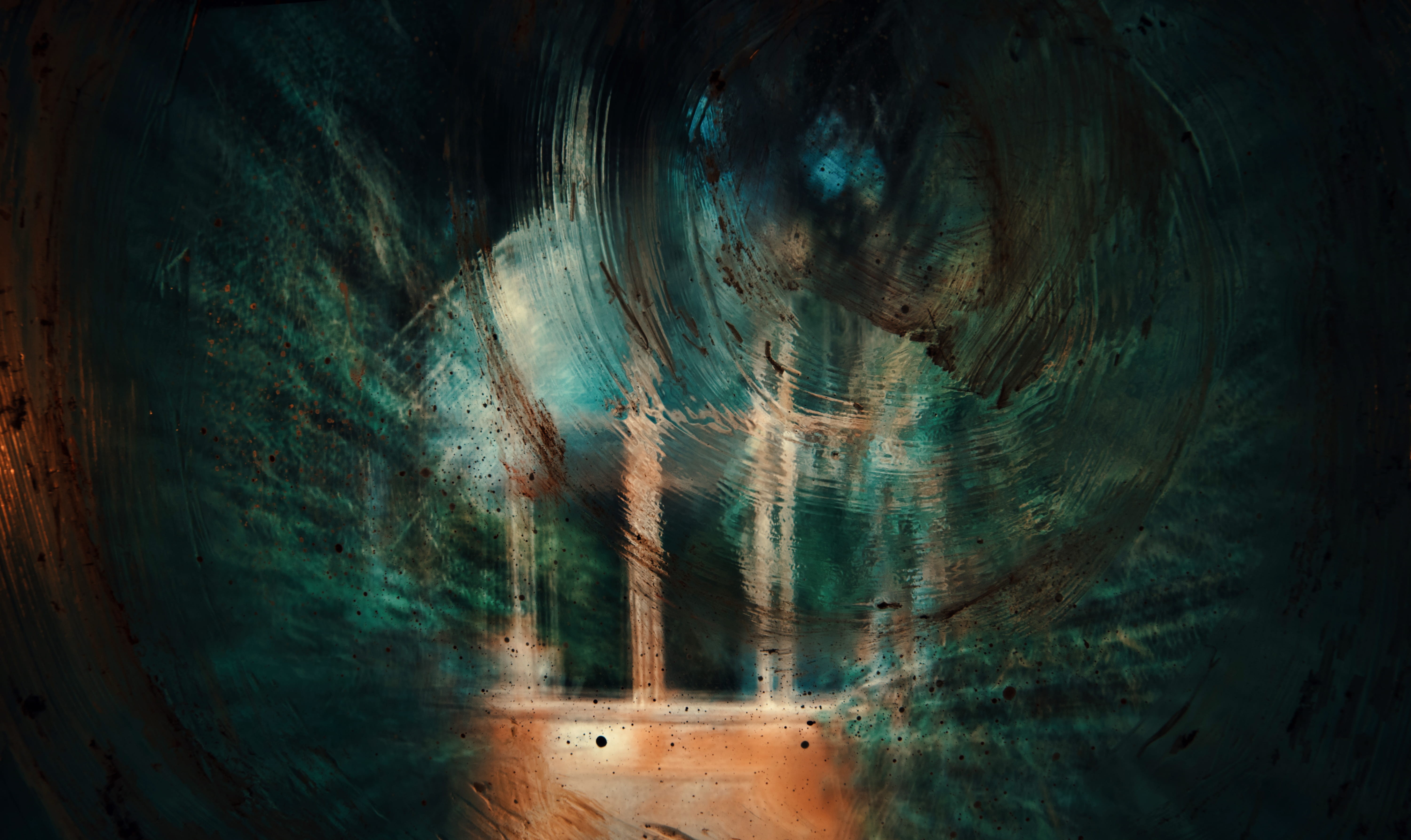 mysterious, close-up, cover, indoors, fineart, turquoise colored, creativity, paint, shape, organic, pattern, contemporary, experimental, fantasy, studio shot, HD Wallpaper