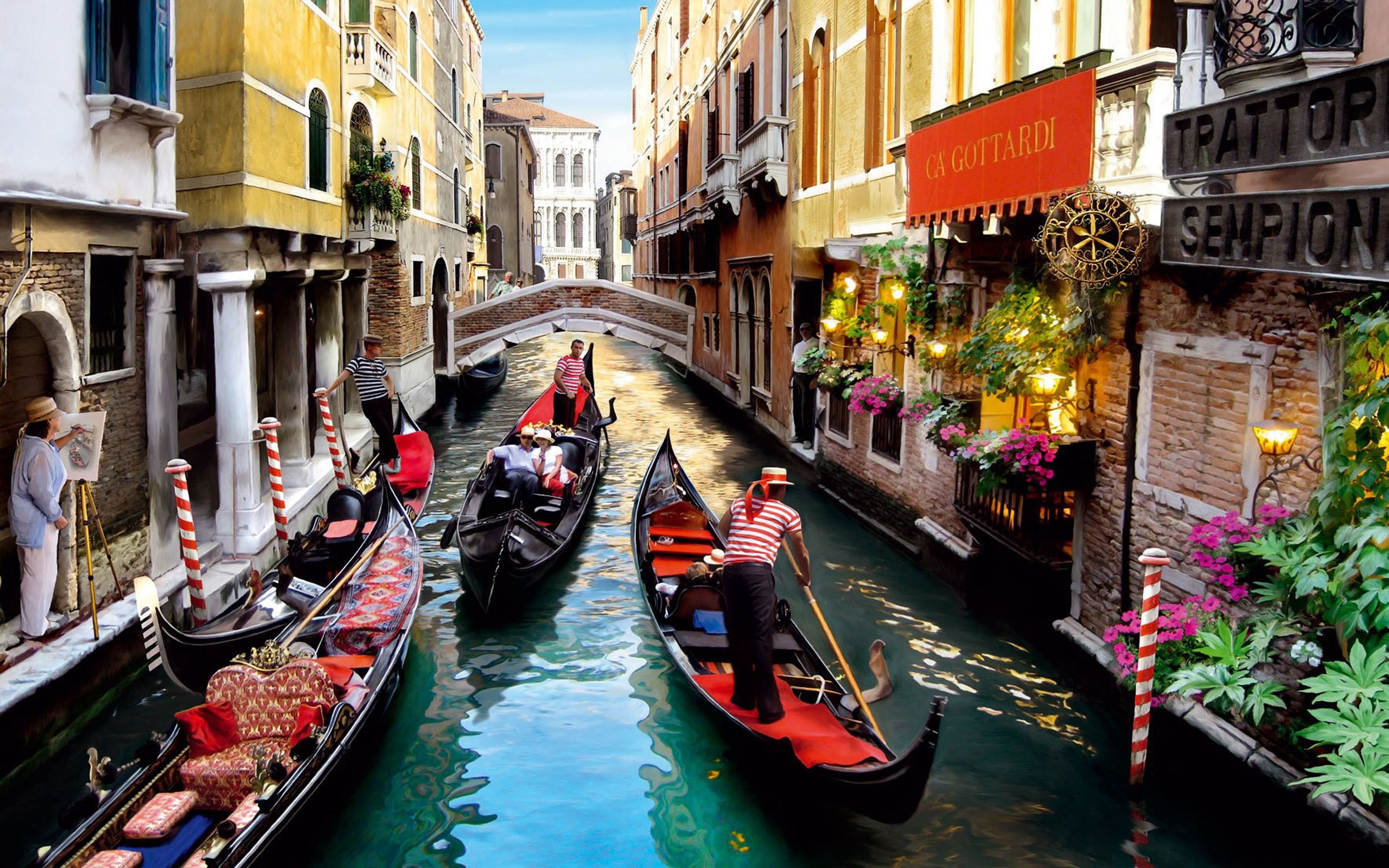 gondola, 2K, romantic, walk, hd, venice, canals, HD Wallpaper