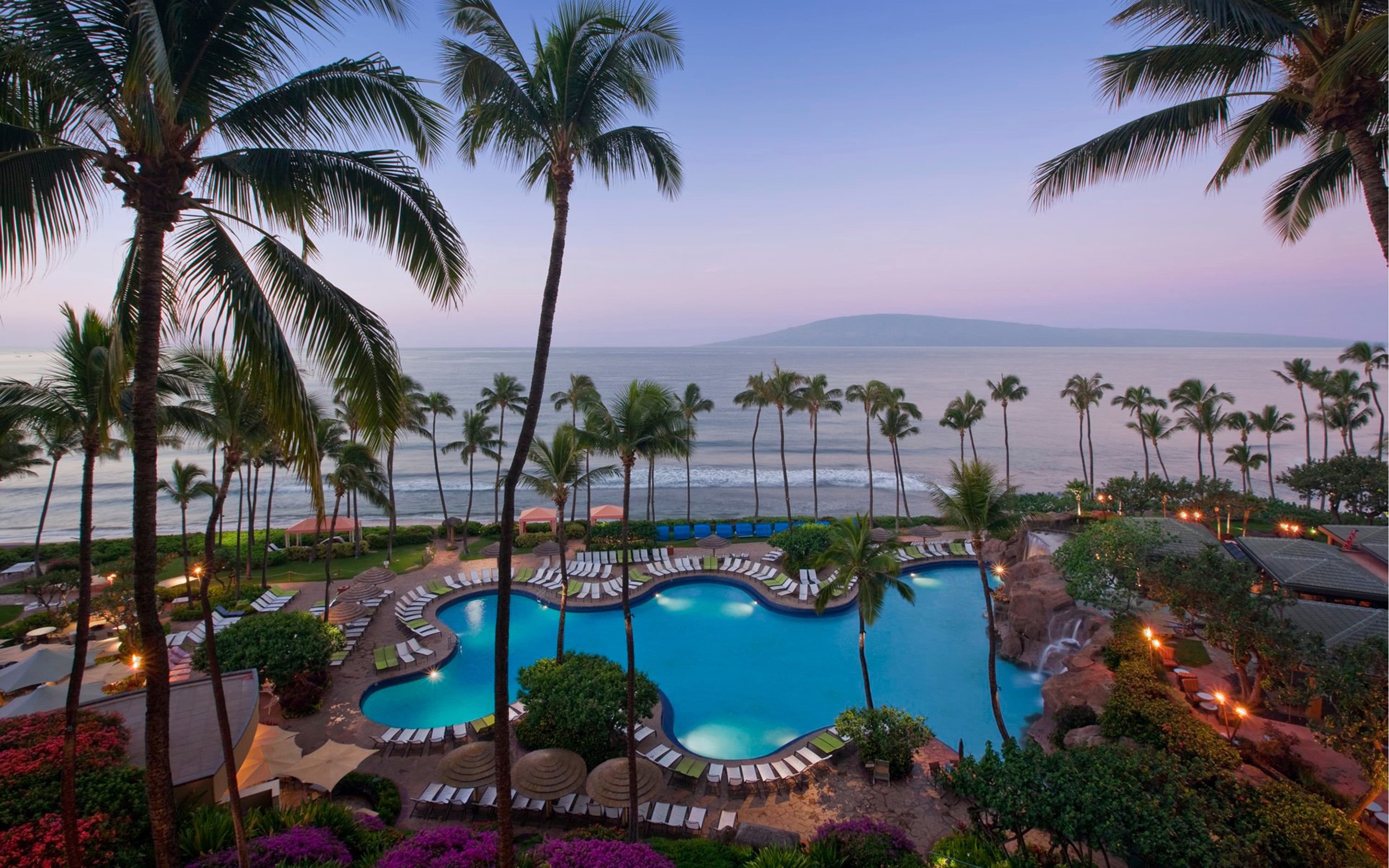  pools, sky, regency, coconut palm tree, luxury, blue, beauty in nature, scenics - nature, water, travel destinations, spa, beautiful, palm tree, HD Wallpaper