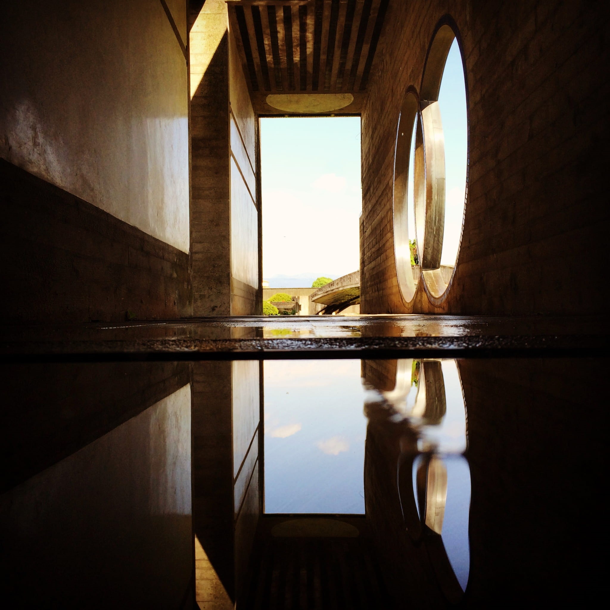 wall, reflection, building, sunlight, hallway, nature, 1080P, waterfront, cemetery, travel destinations, angle, mirror, scenics - nature, italy, floor, Phone HD Wallpaper