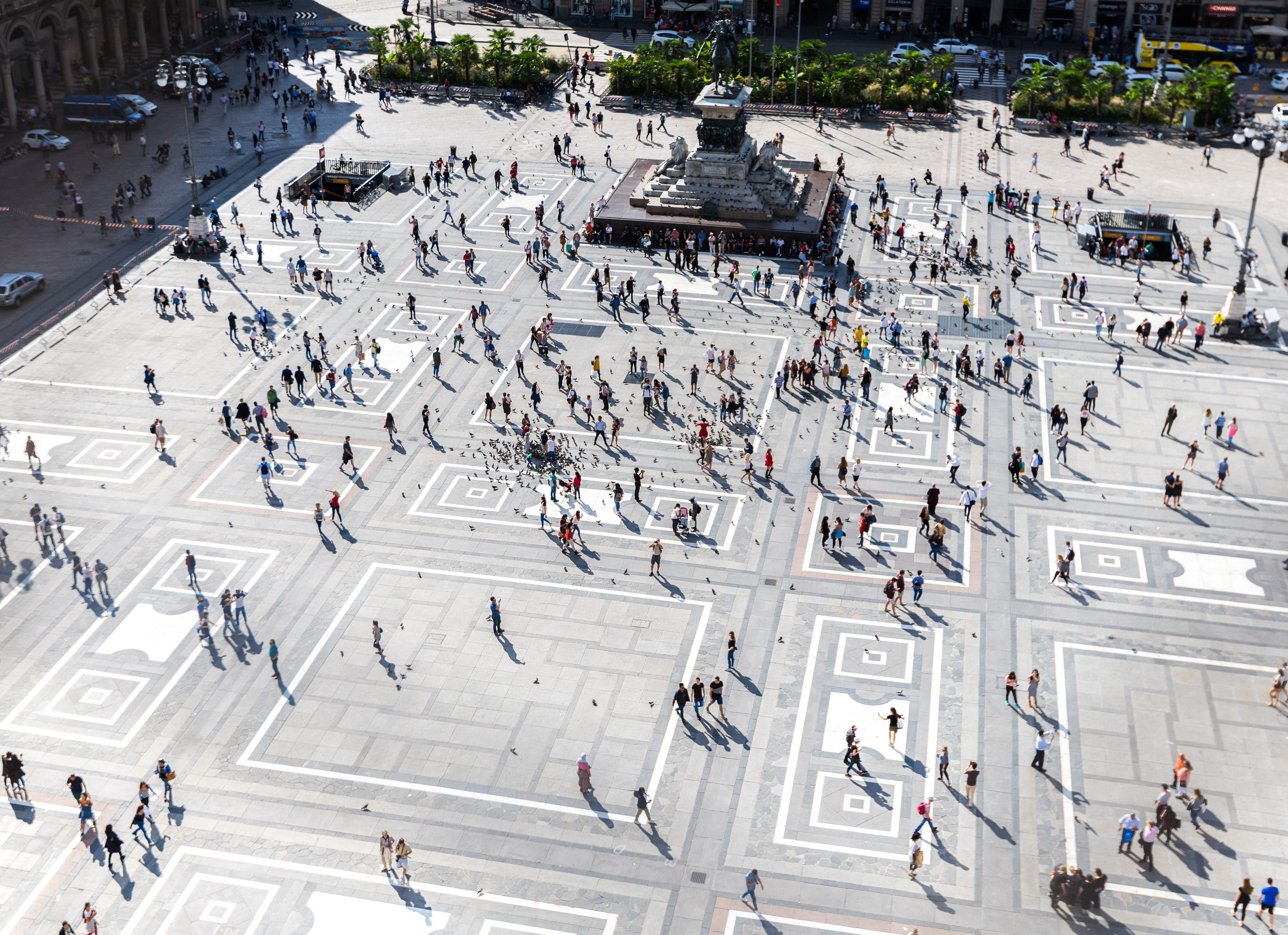 day, building exterior, architecture, park, everypixel, aerial view, 4K, urban scene, travel, street, city life, people, aerial, group of people, outdoors, HD Wallpaper