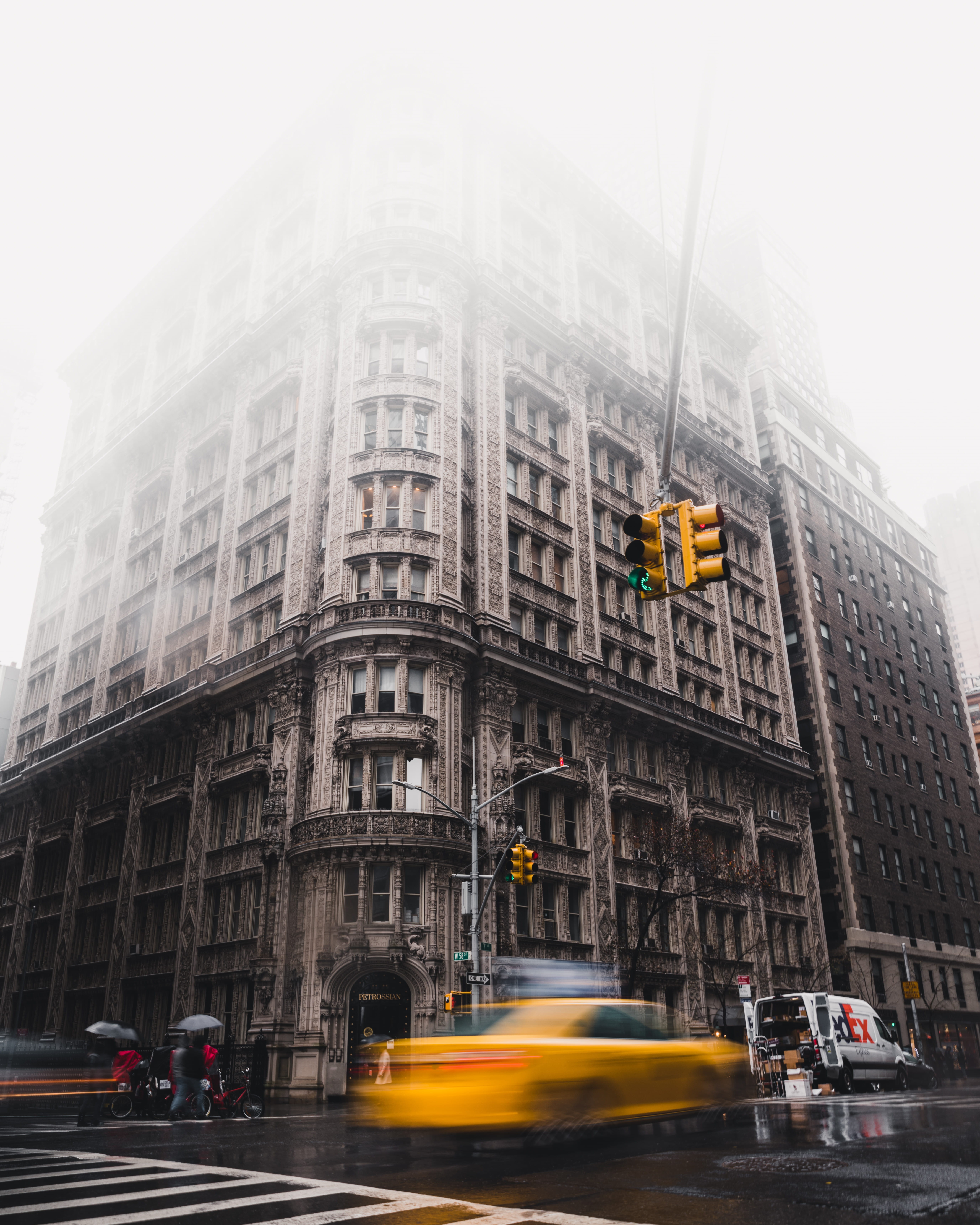 across, blurred motion, light, mood, skyscraper, built structure, city, movement, daytime, transportation, building, travel, gray, mist, brown, concrete, Phone HD Wallpaper