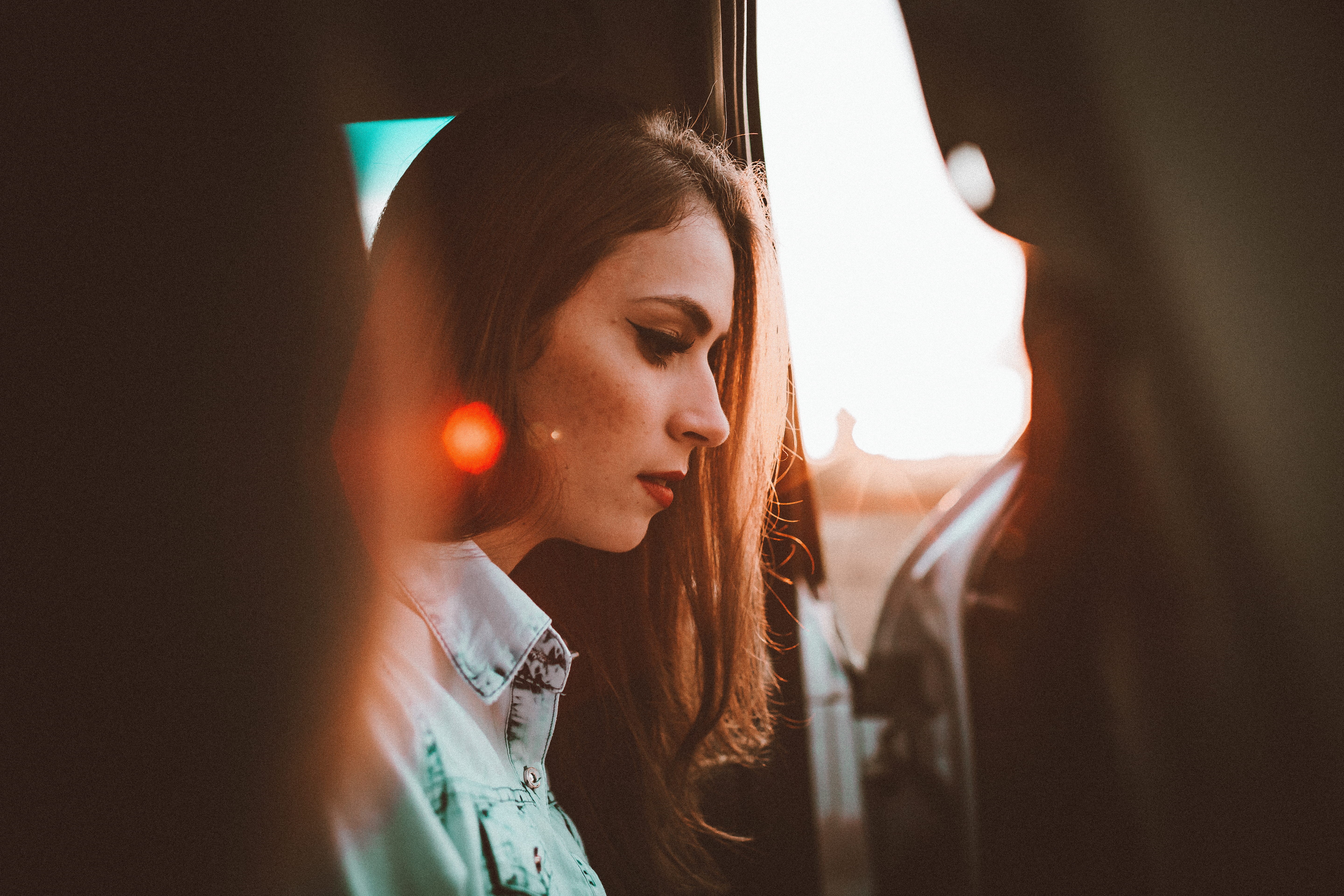 looking, headshot, two People, jacket, portrait, real people, button up, car, hairstyle, close-up, indoors, beautiful woman, sitting, women, woman, one woman only, HD Wallpaper