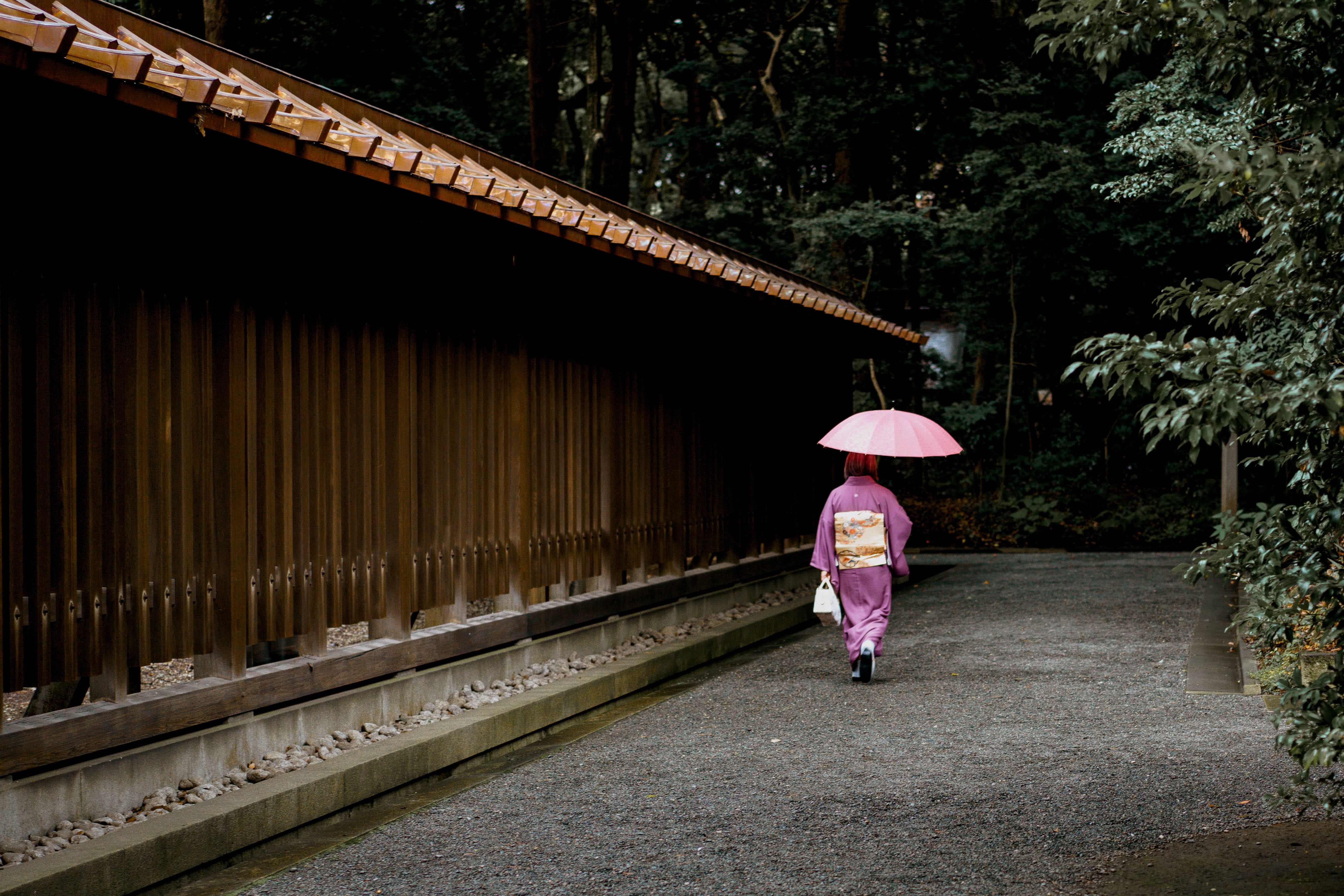 4K, real people, rainy season, women, tokyo, one person, wagasa, rear view, temple, umbrella, protection, holding, maiden, rain, near, full length, transportation, HD Wallpaper
