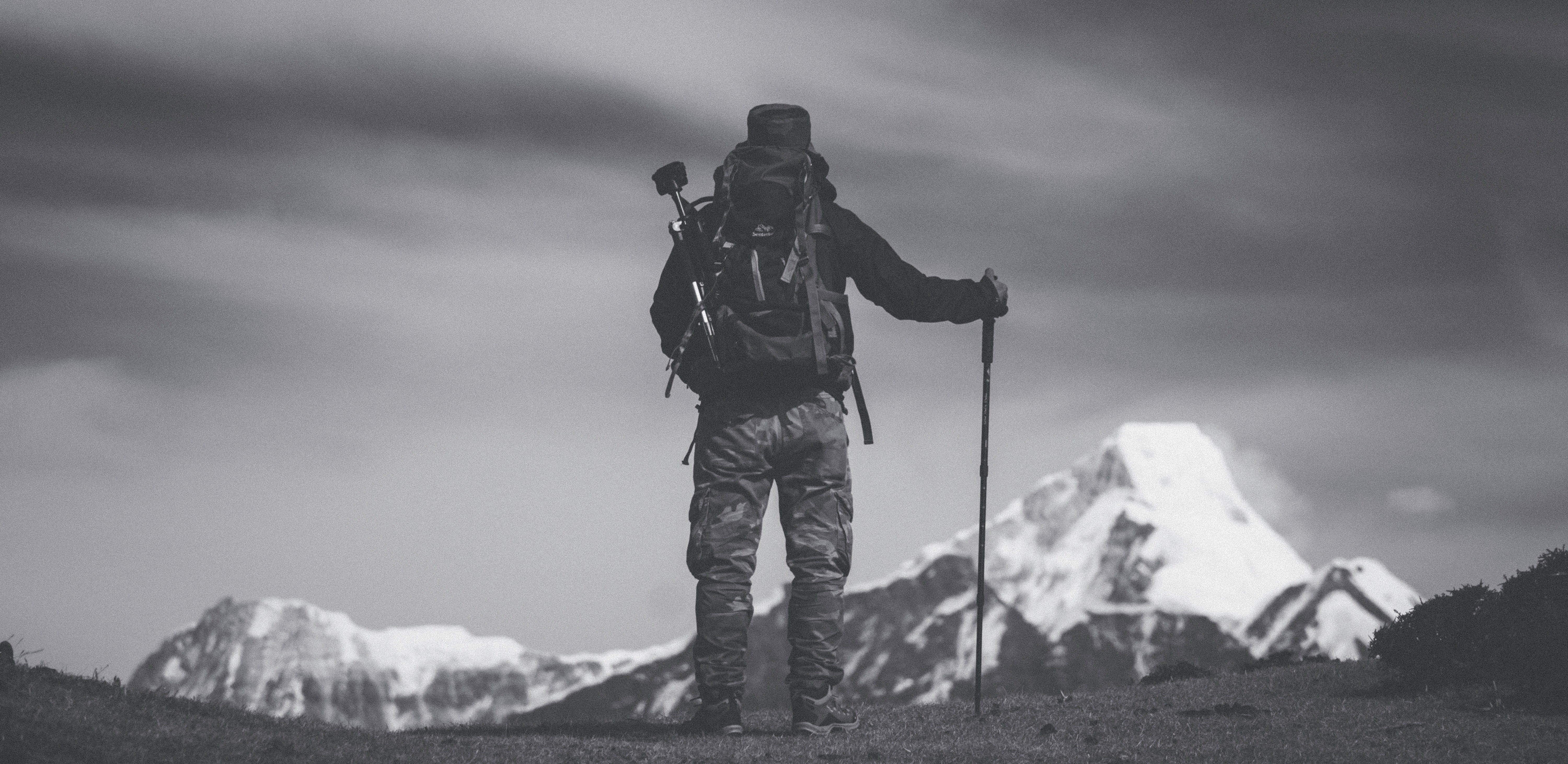 widescreen, pole, view, mountain range, outdoors, snowcapped mountain, full length, cc0, environment, government, mountain, snow, hd, people, ominous, mountain peak, HD Wallpaper