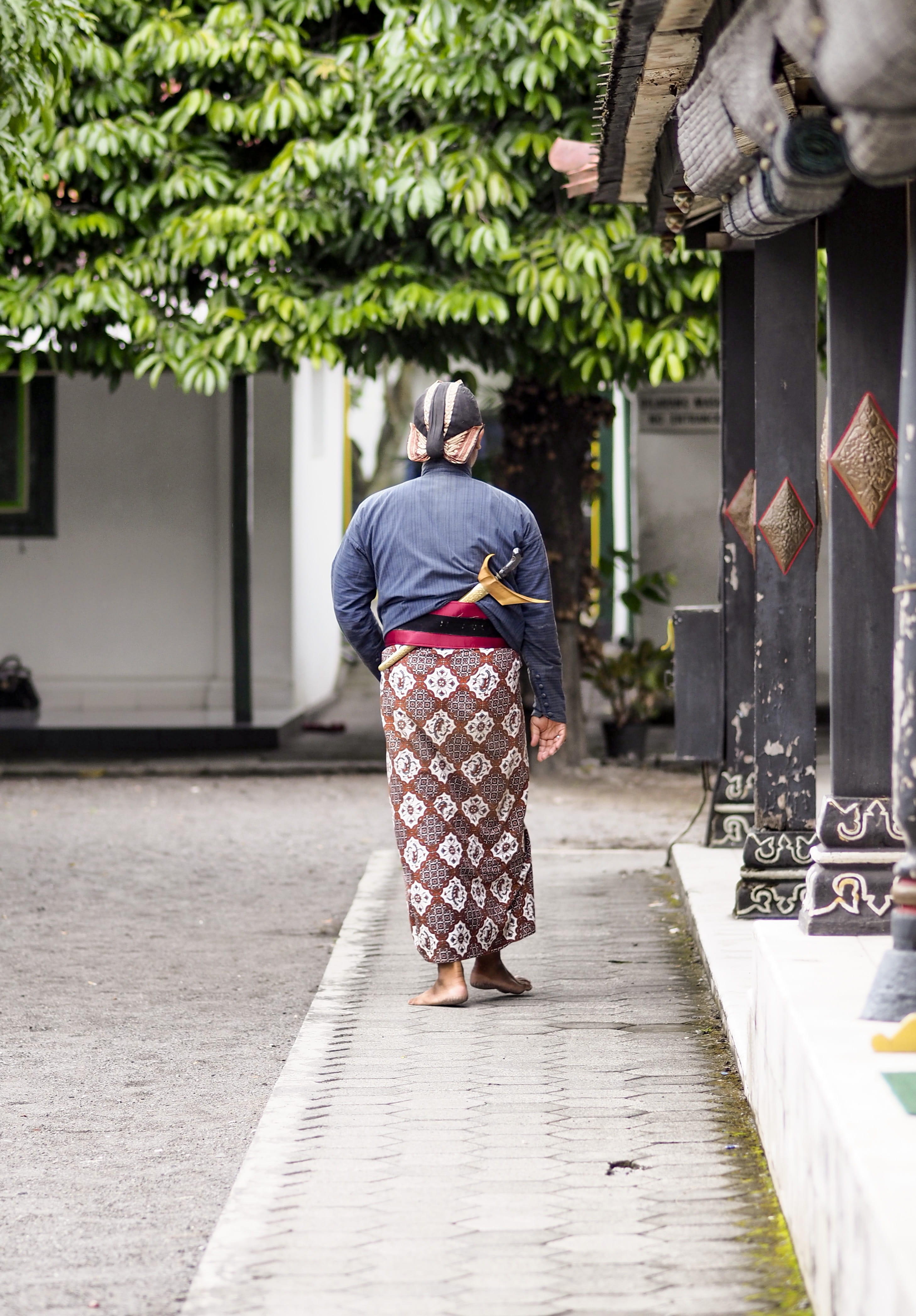 leisure activity, woman, full length, footpath, keraton, real people, plant, javanese, clothing, women, one person, long sleeve, side, walk, indonesia, Phone HD Wallpaper