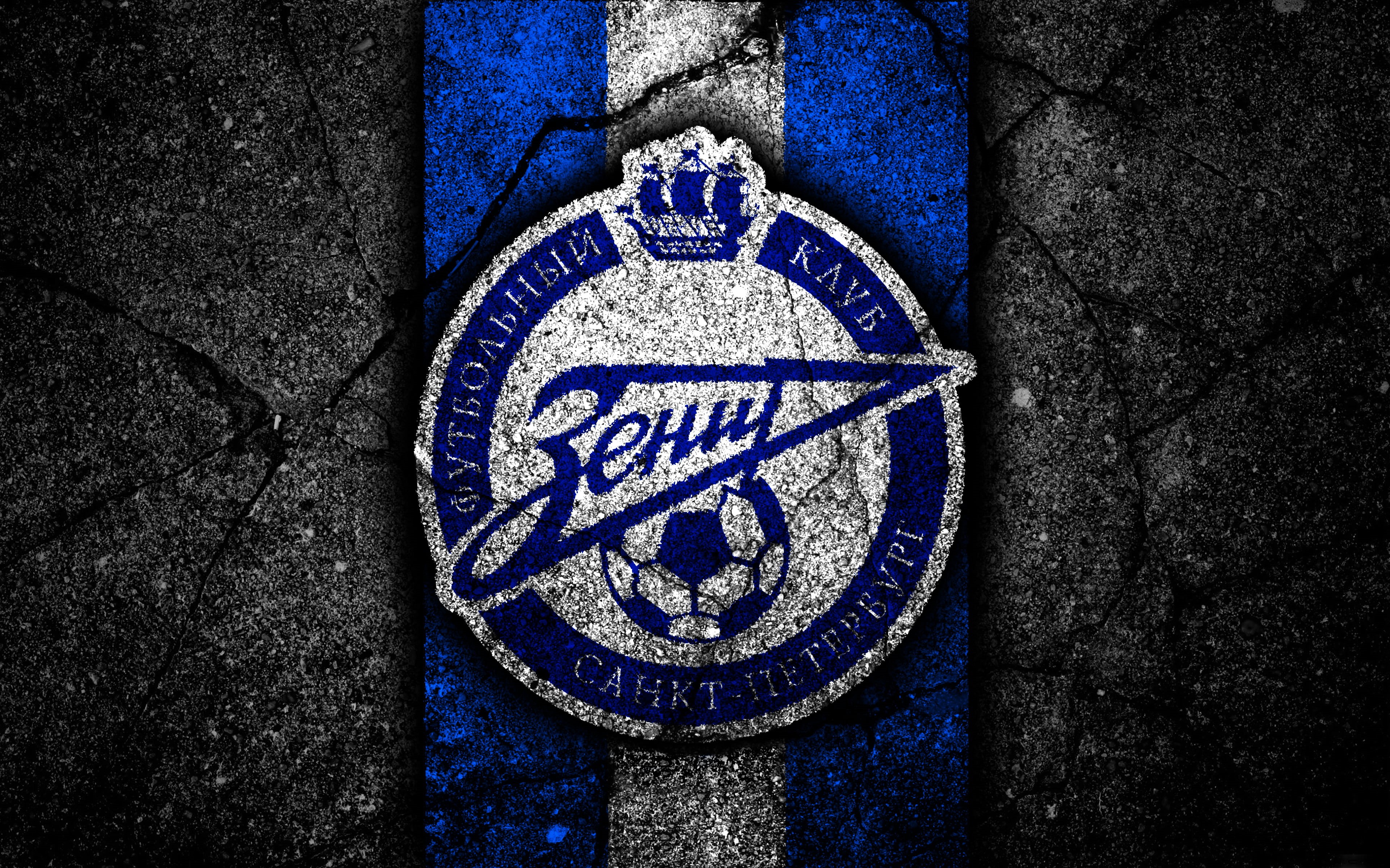 Logo, 4K, Emblem, Soccer, FC Zenit Saint Petersburg, HD Wallpaper