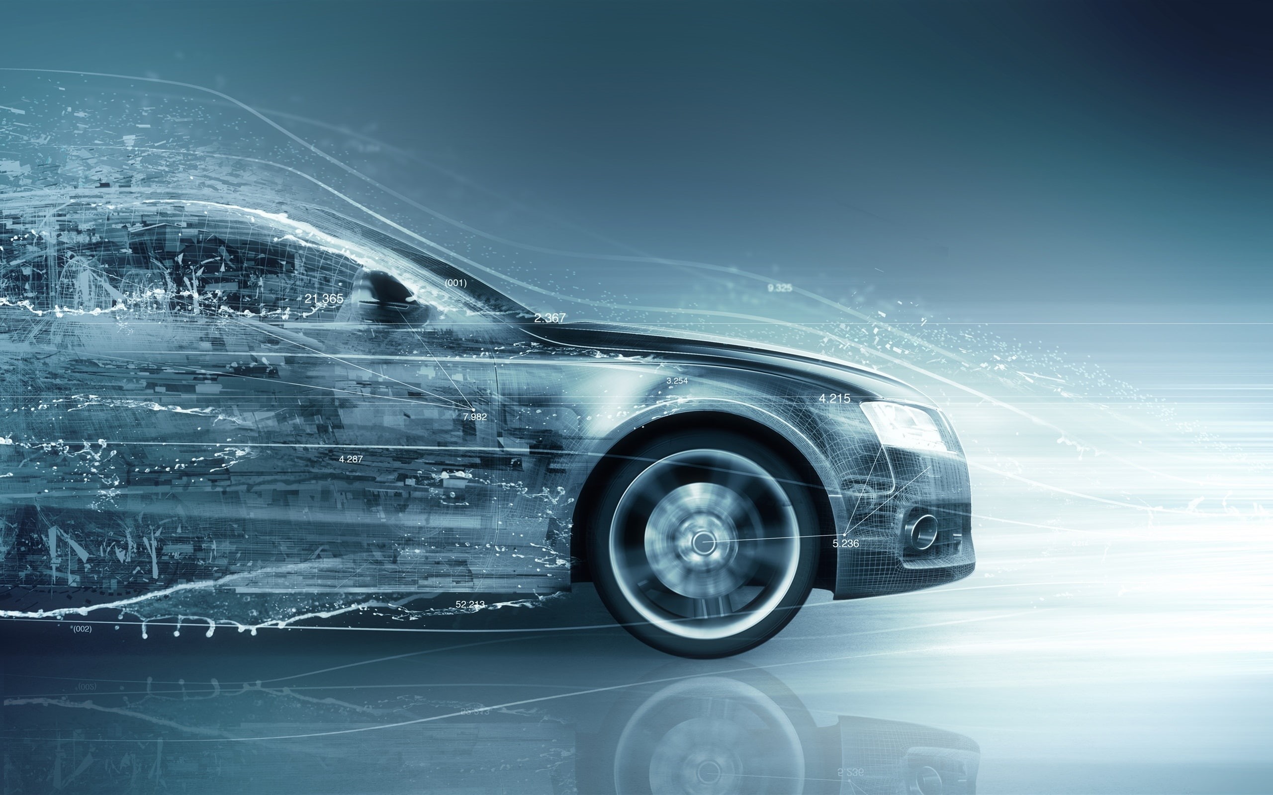 Car, Figures, Transparency, Creative, 2K, Pictures, HD Wallpaper