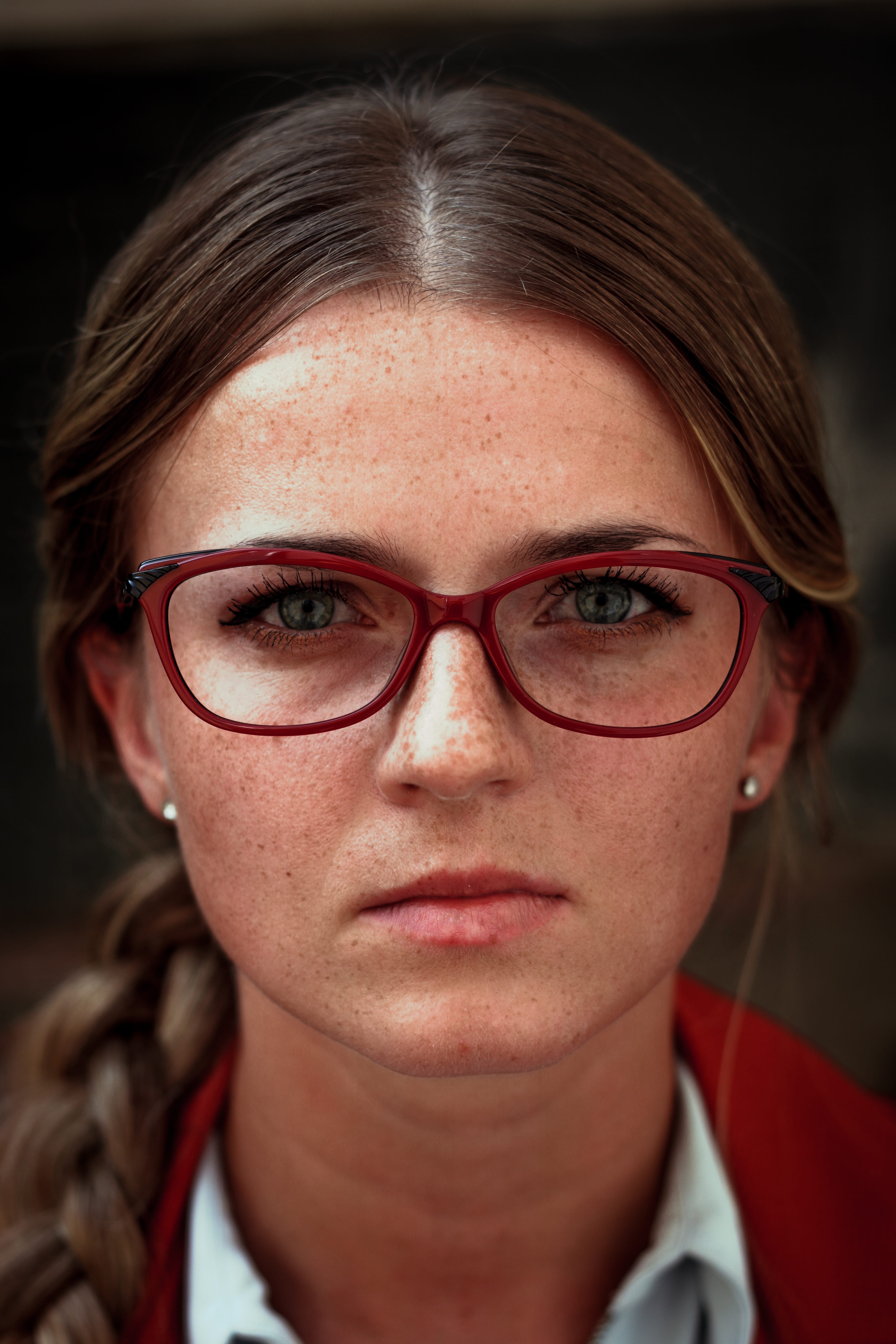 glasses, long hair, human face, face, female, headshot, serious, young adult, fashion, hairstyle, indoors, style, wearing, blonde, people, hazel eyes, adult, Phone HD Wallpaper