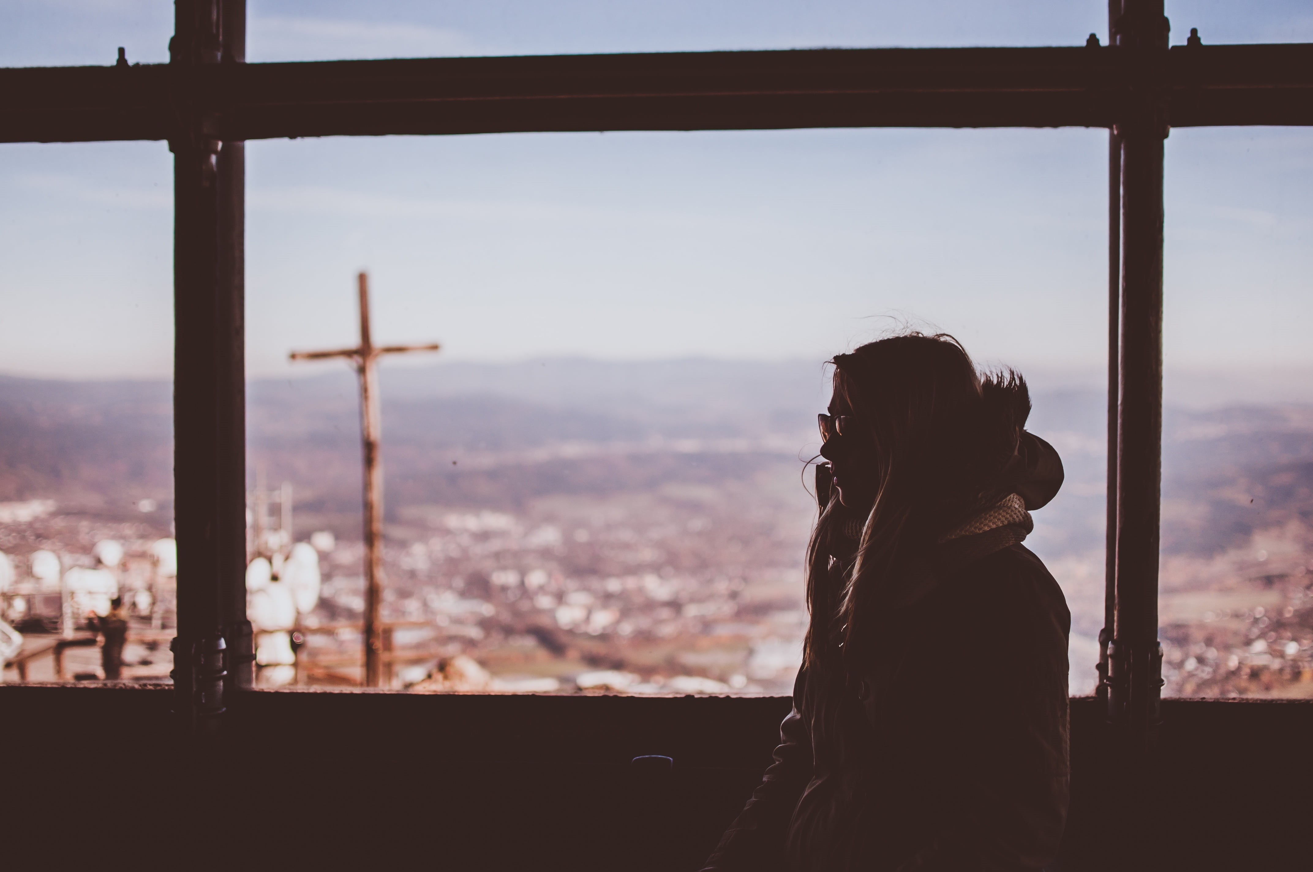 cross, leisure activity, emotional, mood, nature, alone, built structure, adults only, brown, person, emotion, looking, indoors, cityscape, think, wearing, HD Wallpaper