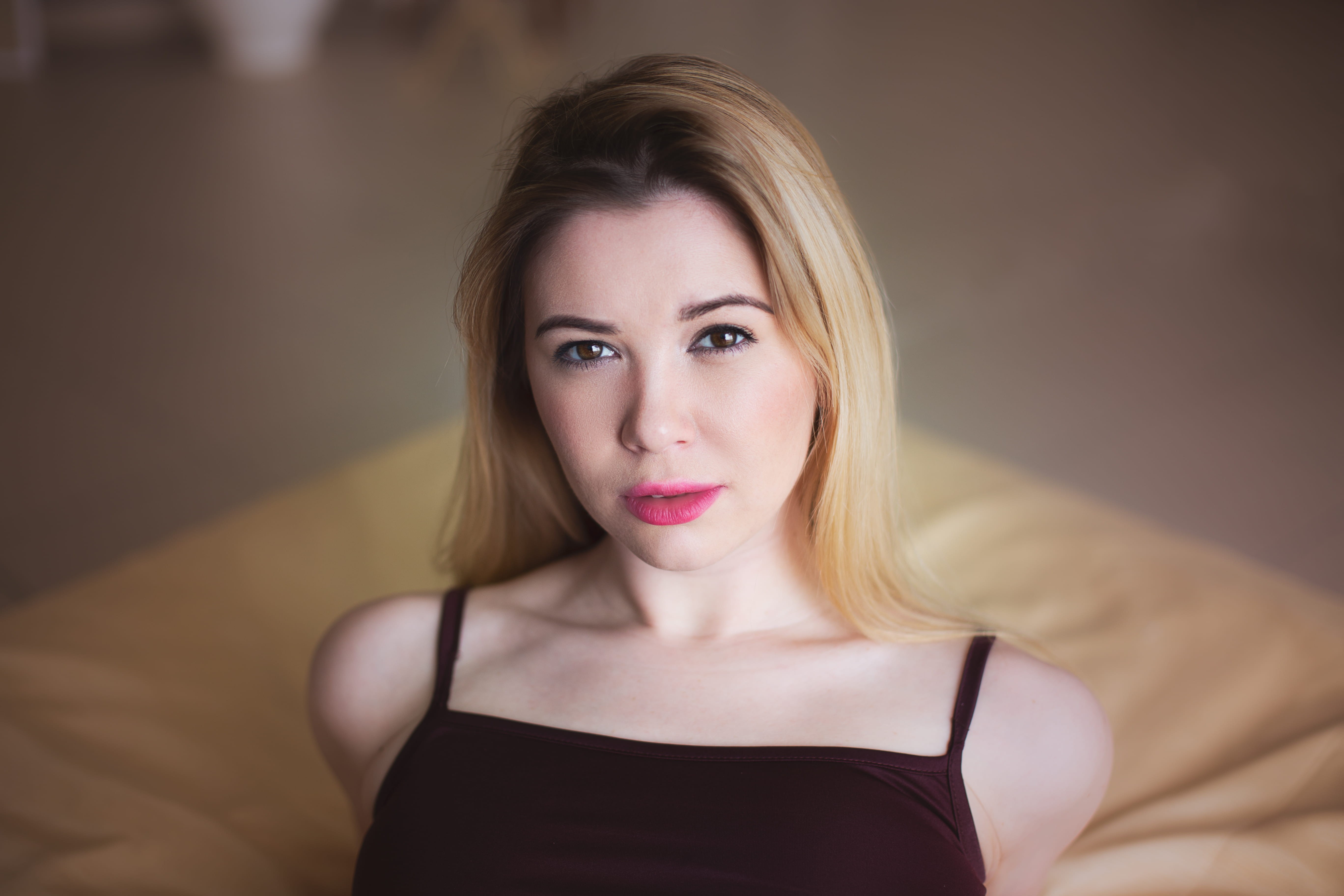 style, women, attractive, camisole, fashion, female, young adult, face, black, adult, young, blonde, beautiful woman, beautiful girl, indoors, pose, blond hair, HD Wallpaper