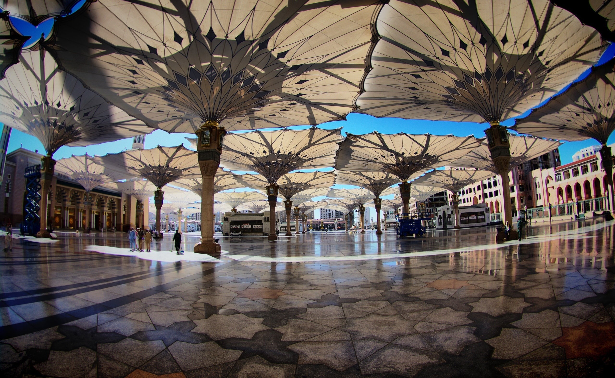 architectural, travel destinations, ceiling, Others, Arabia, architectural column, tiled floor, Saudi, wet, Asia, reflection, day, tile, built structure, HD Wallpaper