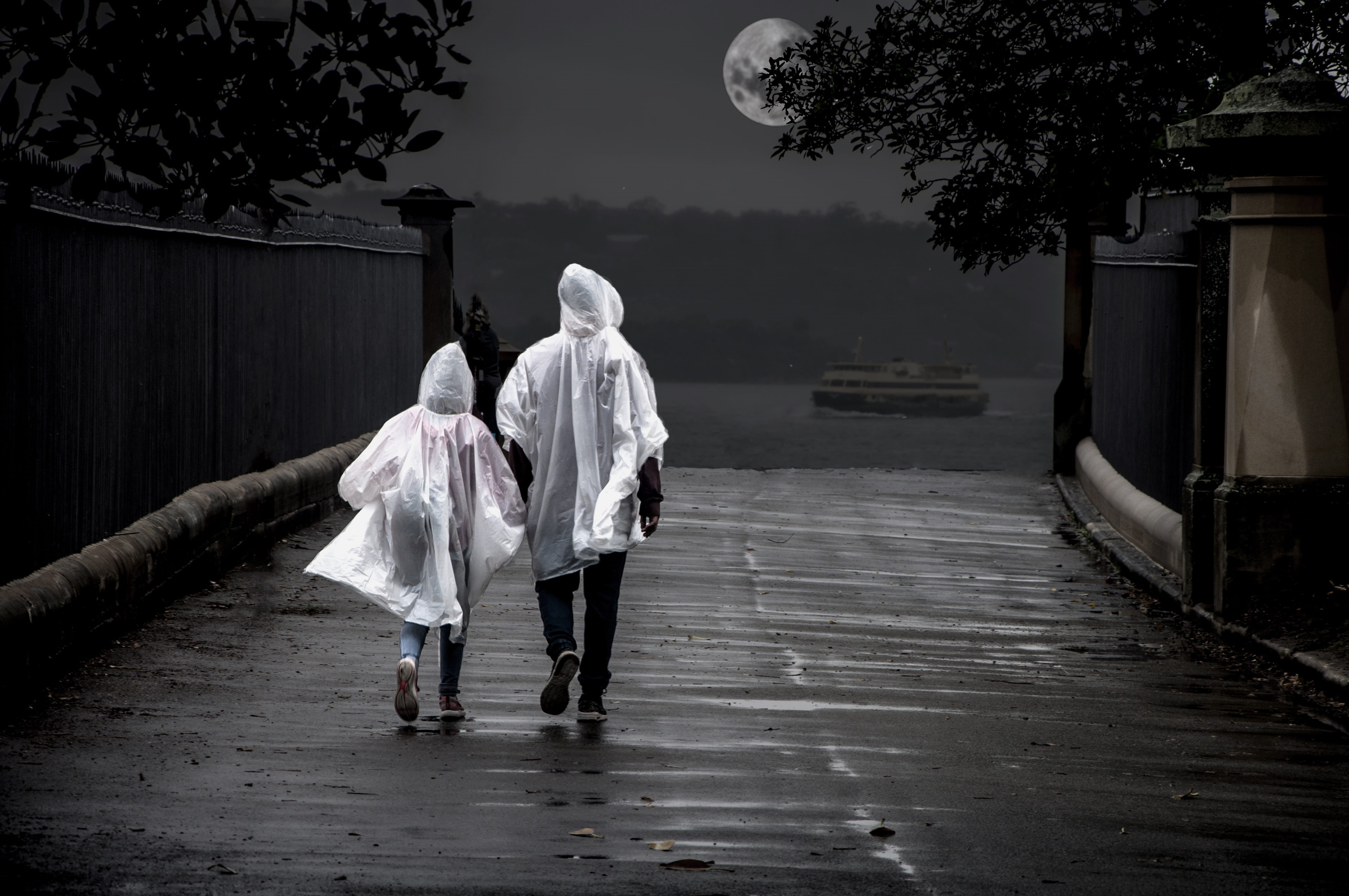 body, moon, water, person, architecture, bonding, outdoors, childhood, men, city, tree, weather, women, couple, plant, romantic, lifestyles, street, leisure activity, HD Wallpaper