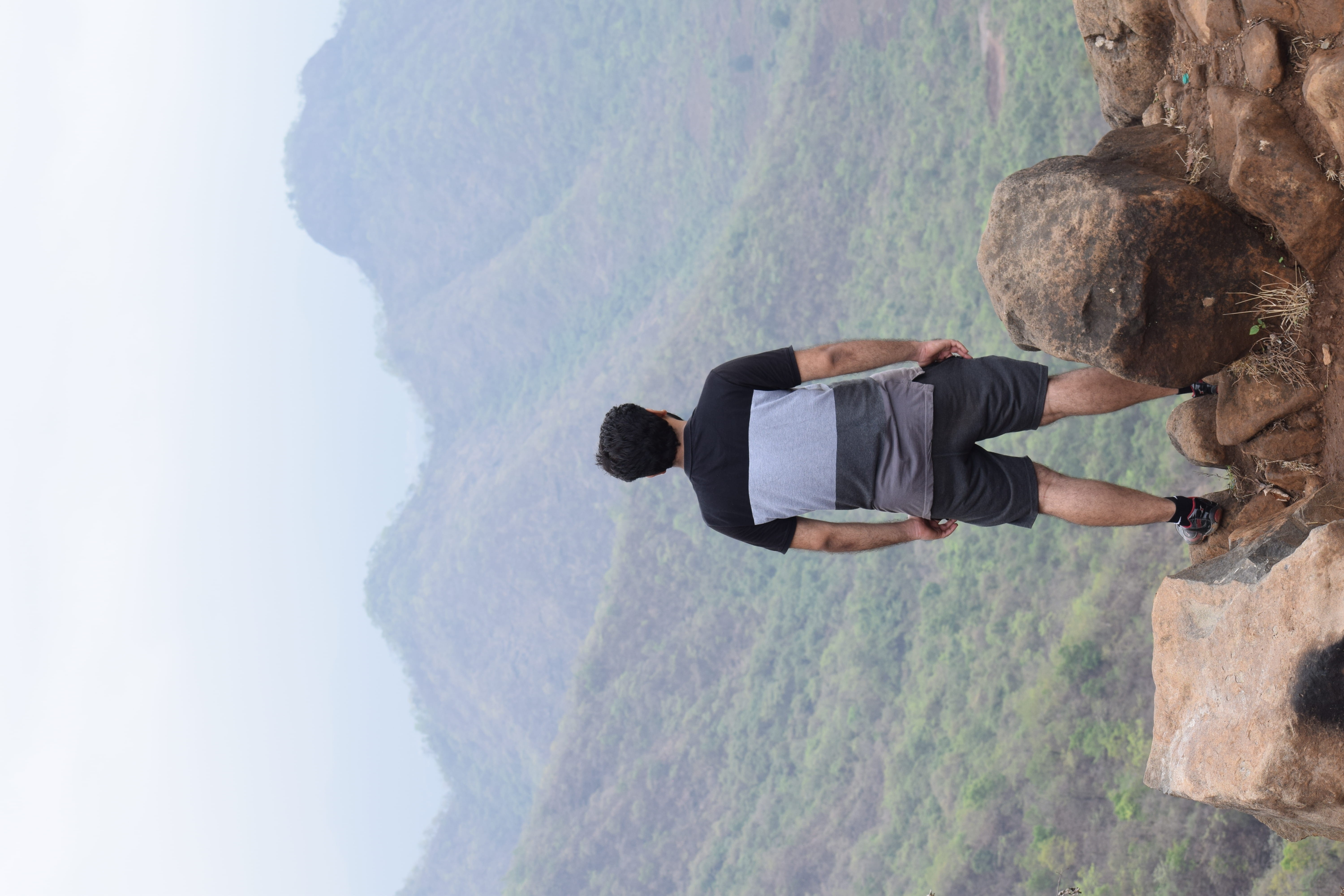 climbing, men, nomad, nature, one person, rock, rock formation, adult, monsoon, solid, trek, 5K, side view, machiprabal, lifestyles, mountain, outdoors, HD Wallpaper