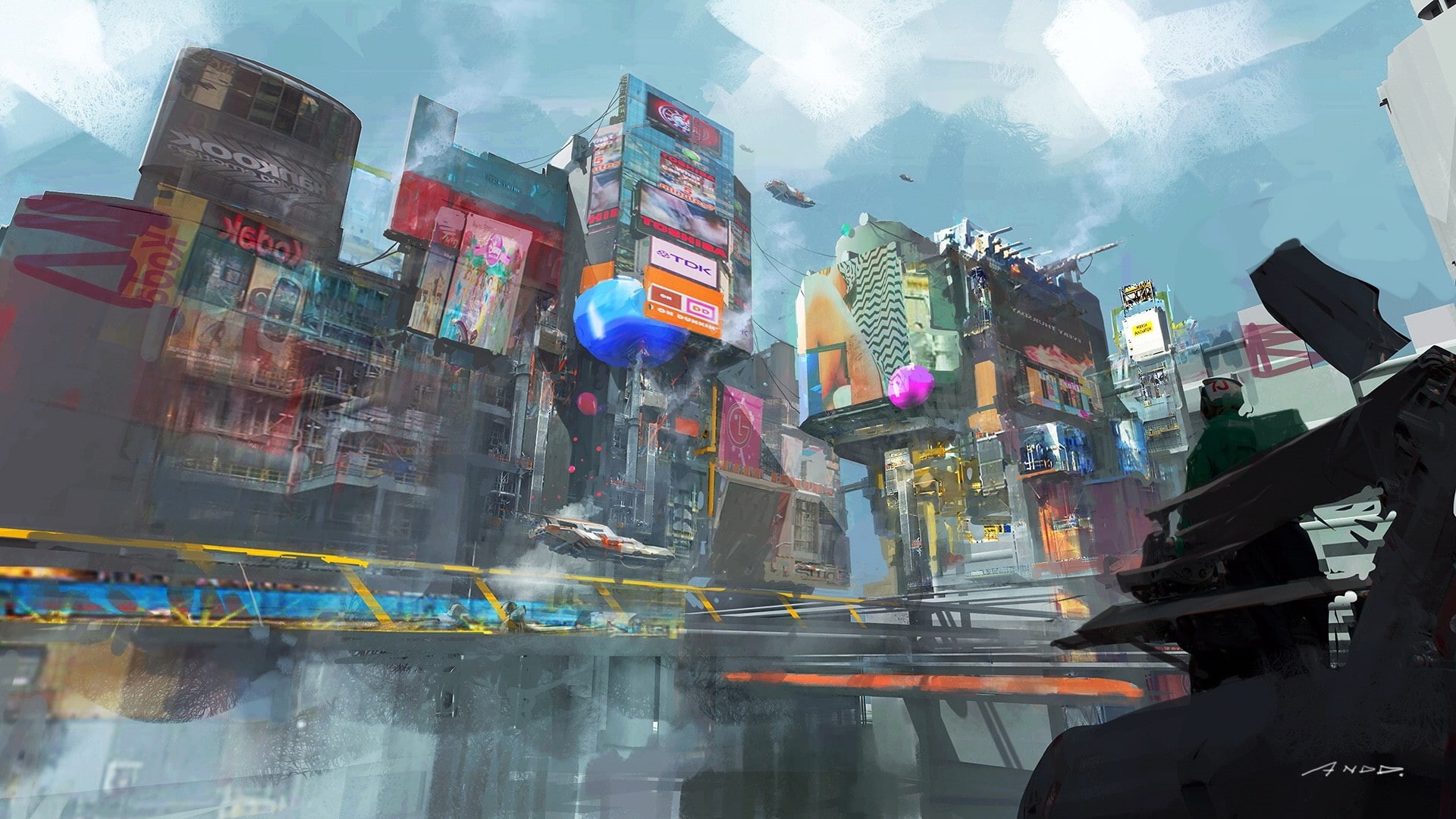 communication, advertisement, real people, reflection, group of people, transportation, text, artwork, architecture, Yi Liu, water, incidental people, skyscraper, HD Wallpaper