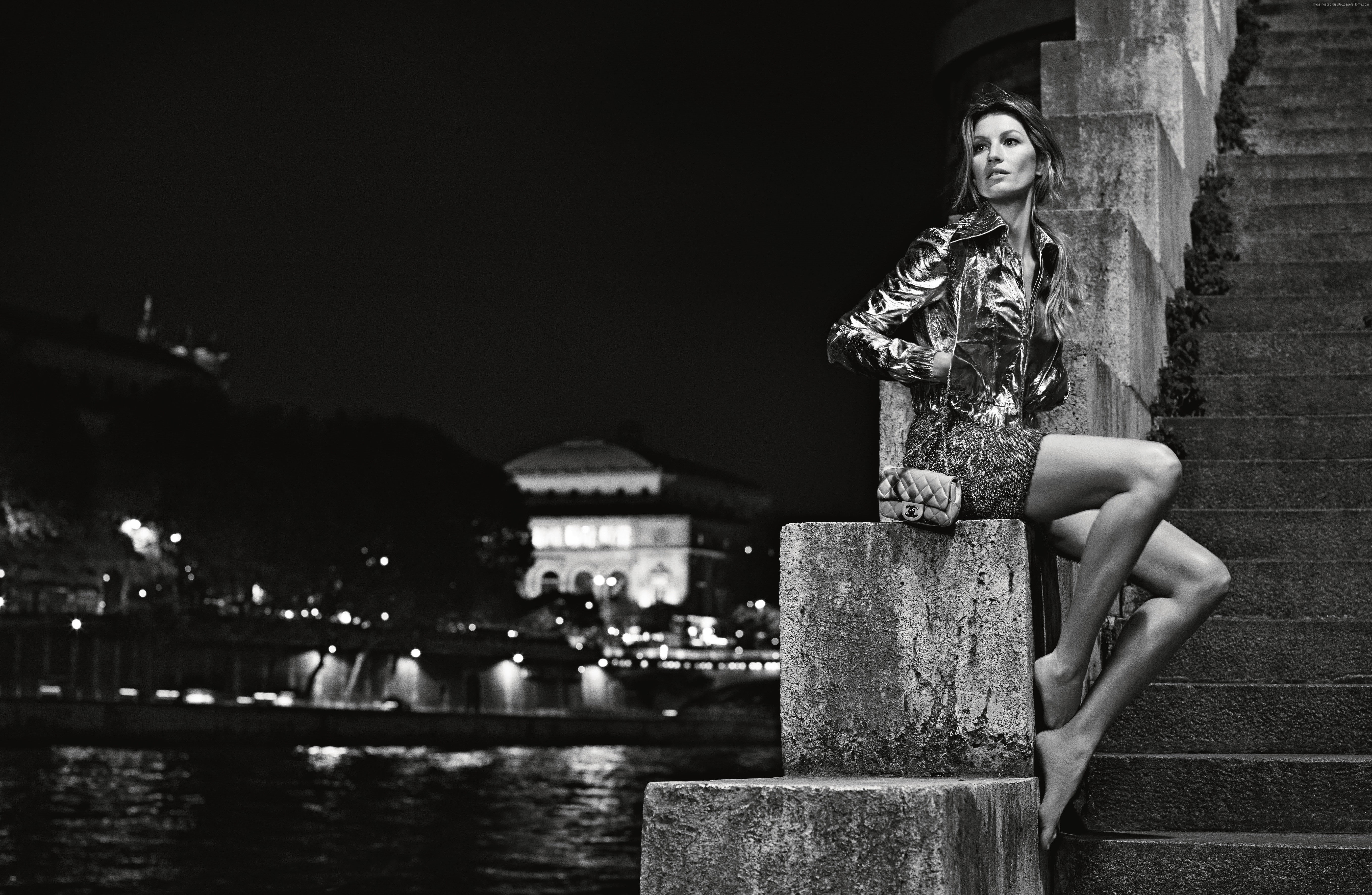 Gisele Bundchen, male likeness, building exterior, nature, architecture, water, Chanel 2015, building, representation, outdoors, travel destinations, art and craft, HD Wallpaper