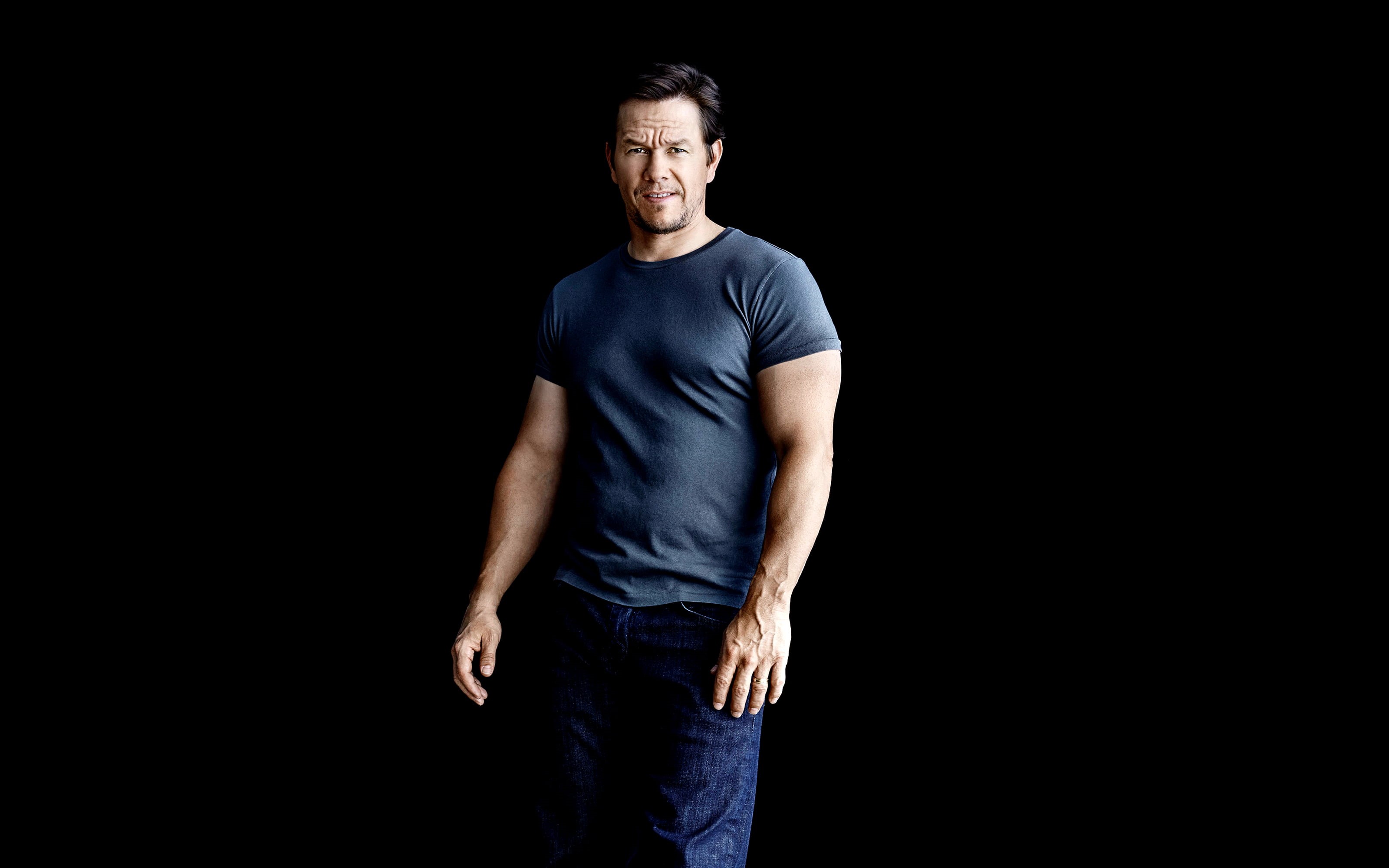 young Men, casual Clothing, people, looking At Camera, looking, actor, macho, waist Up, mark wahlberg, posing, jeans, black Color, emotion, photo shoot, HD Wallpaper