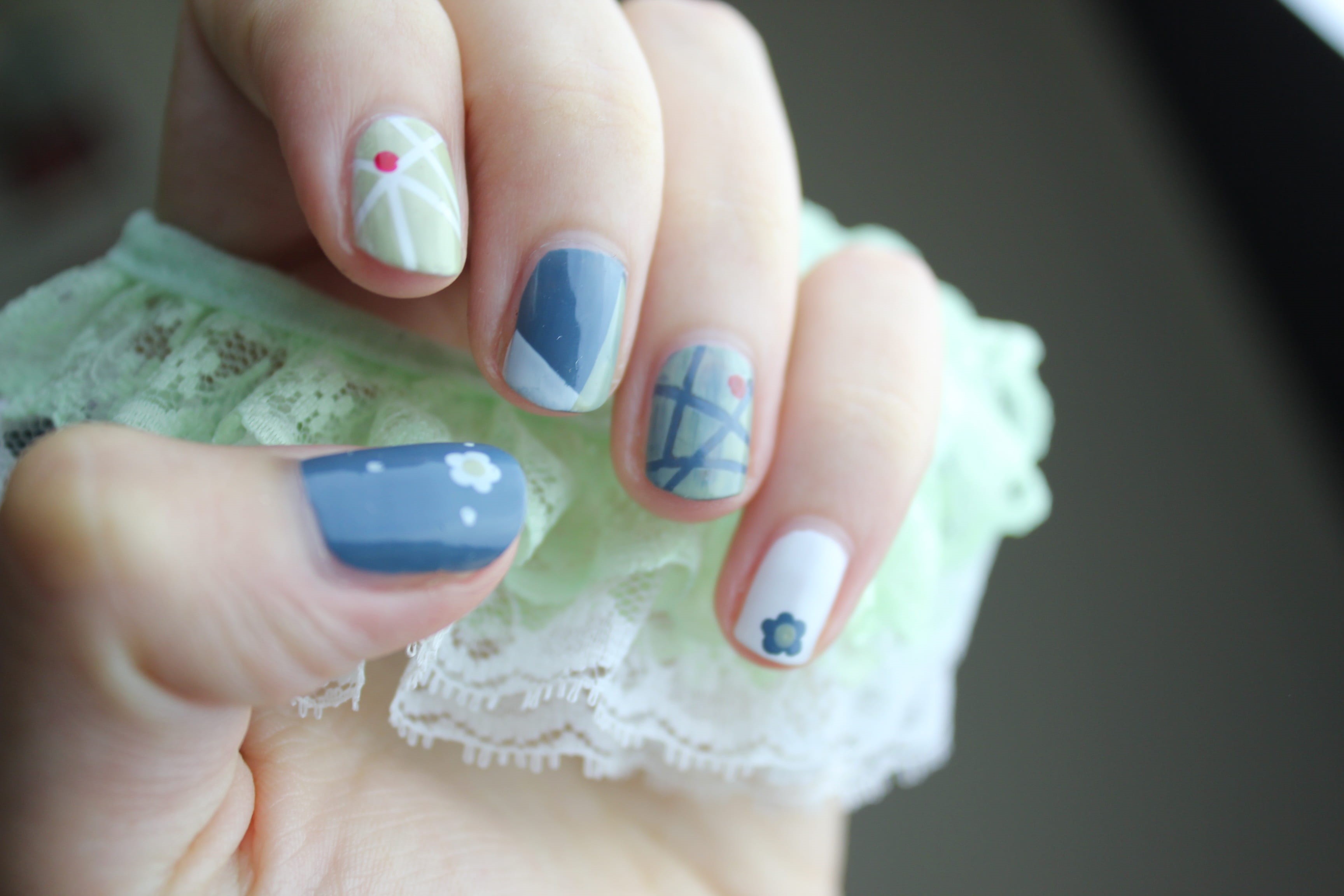 nail art, varnish, design, fingernail, beauty treatment, blue, females, finger, showing, hand, women, woman, nails, female, colorful, human hand, decoration, HD Wallpaper