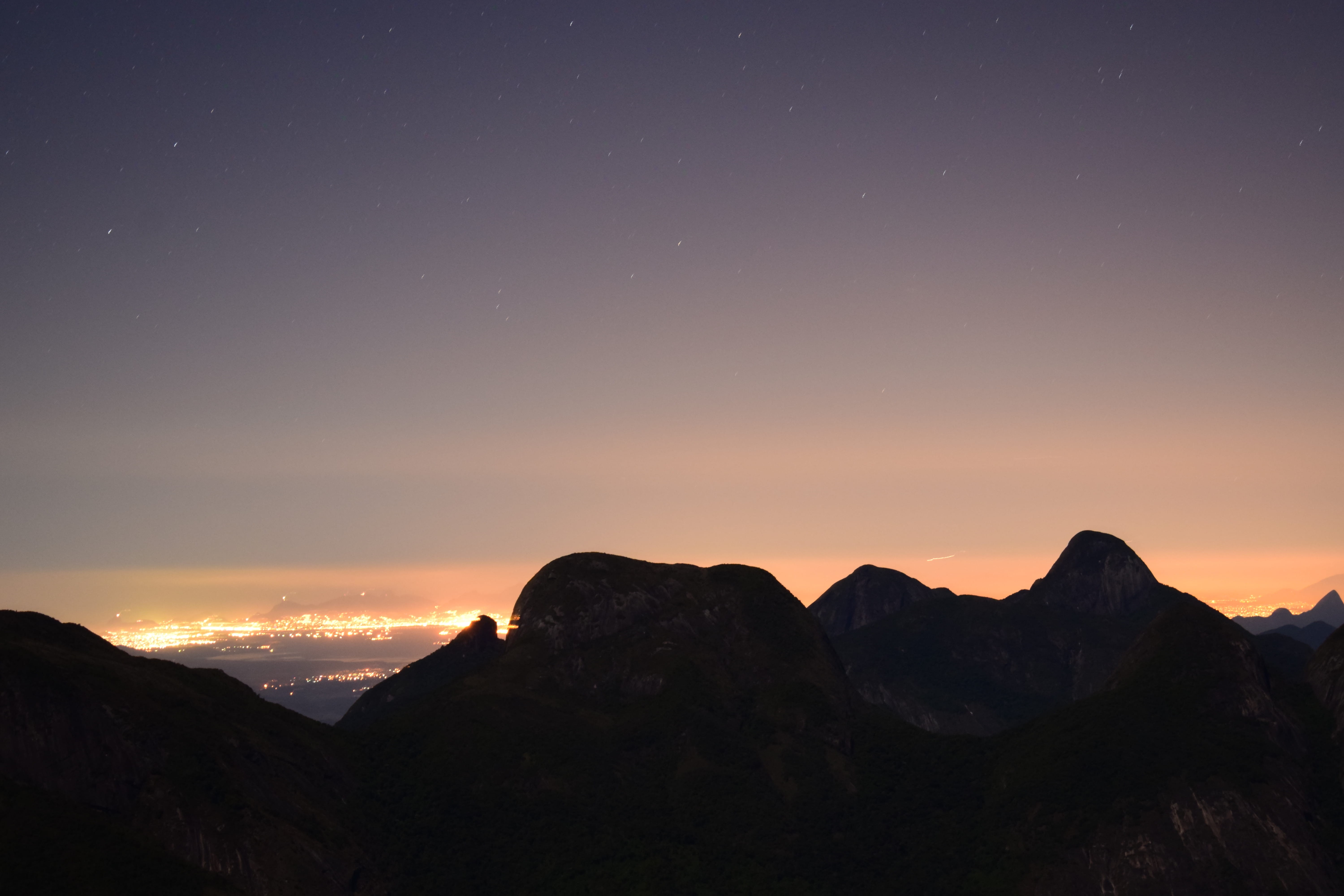non-urban scene, mountain peak, nature, idyllic, environment, beauty in nature, landscape, sunset, sky, no people, nightphotography, tranquility, nightsky, HD Wallpaper