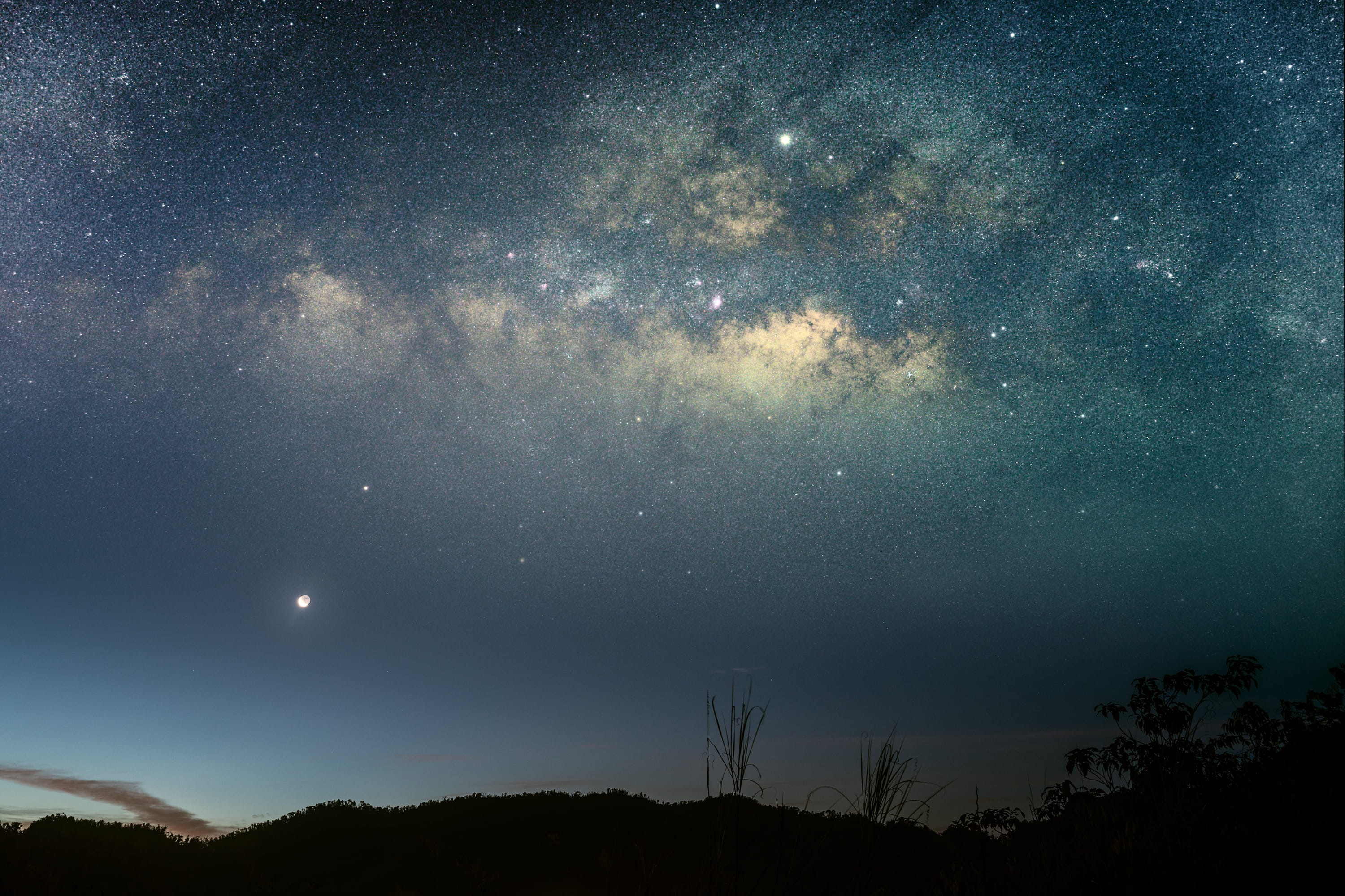 outer space, outdoors, silhouette, starry, photo, sky, constellation, idyllic, infinity, milky way, caribbean, jupiter, space and astronomy, HD Wallpaper
